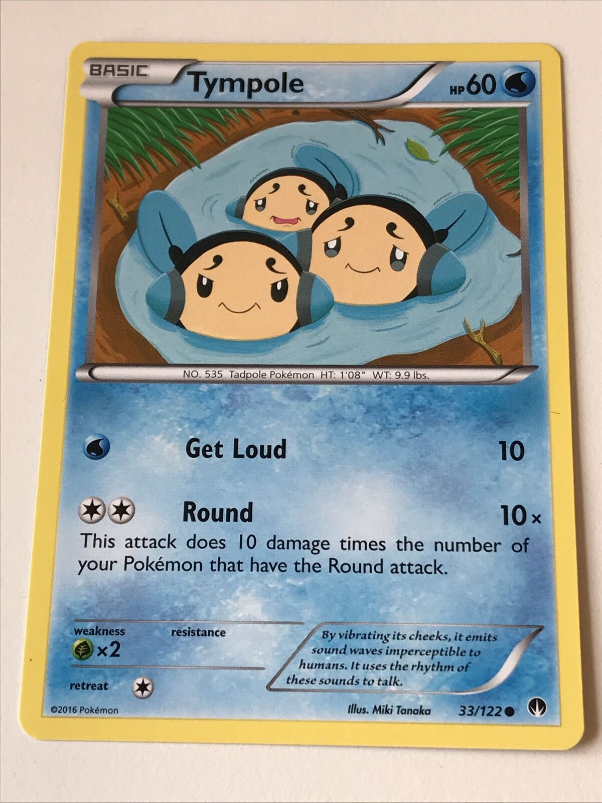 2016 Pokemon Card TYMPOLE 33/122 Pack Fresh