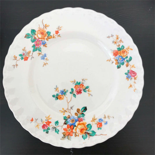 Spare dessert / dinner / luncheon plate GRINDLEY CREAMPETAL NORMA DESIGN 23cm 9" floral rose design vintage