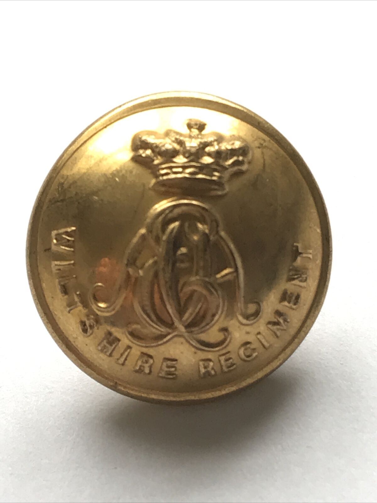 Wiltshire Regiment Brass Plated Button - Firmin - Officer Uniform - Approx 18mm - British Army