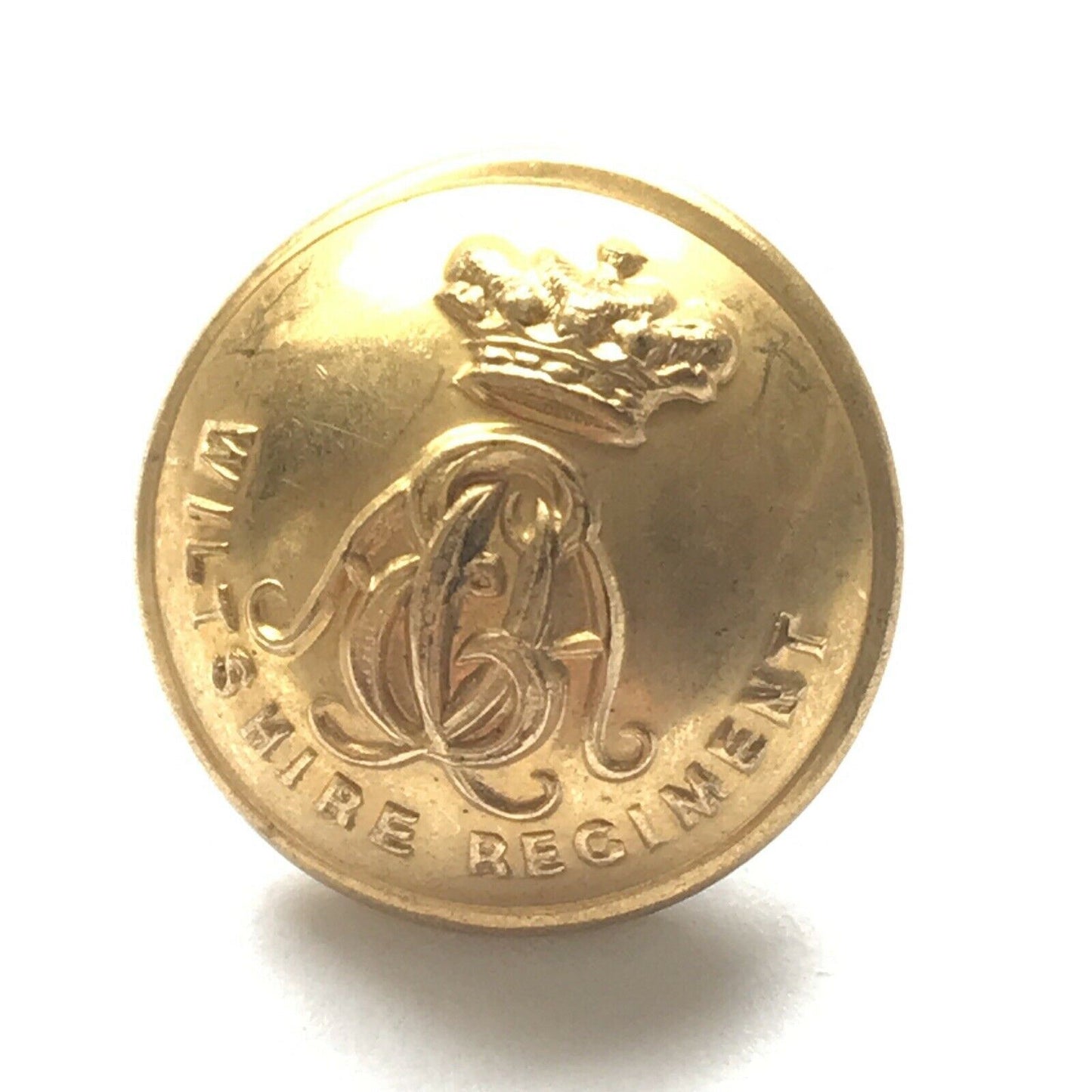 Wiltshire Regiment Brass Plated Button - Firmin - Officer Uniform - Approx 18mm - British Army