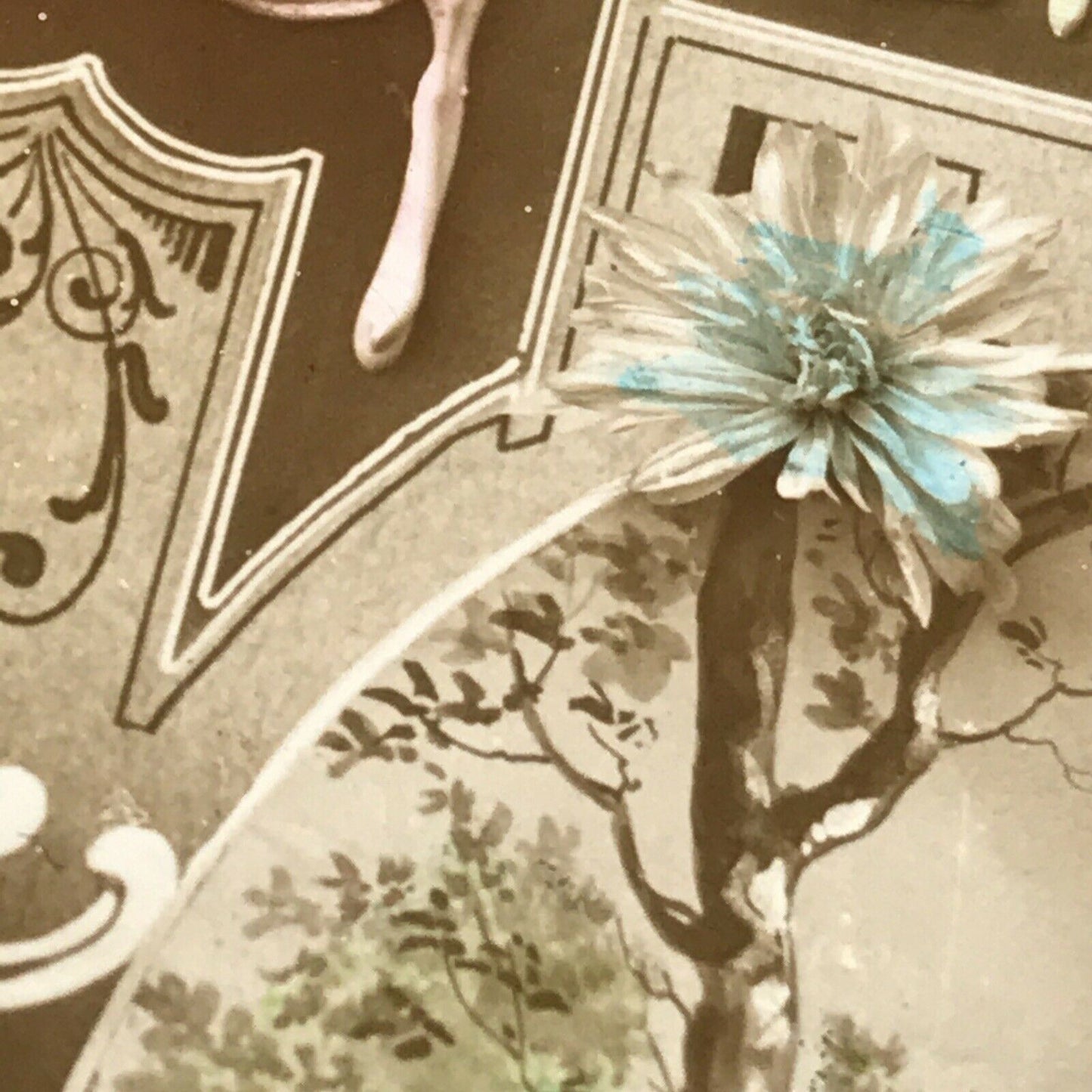 Vintage Antique EASTER Postcard Hand Tinted. Scenic Floral Sepia 1913 Schwerdtie