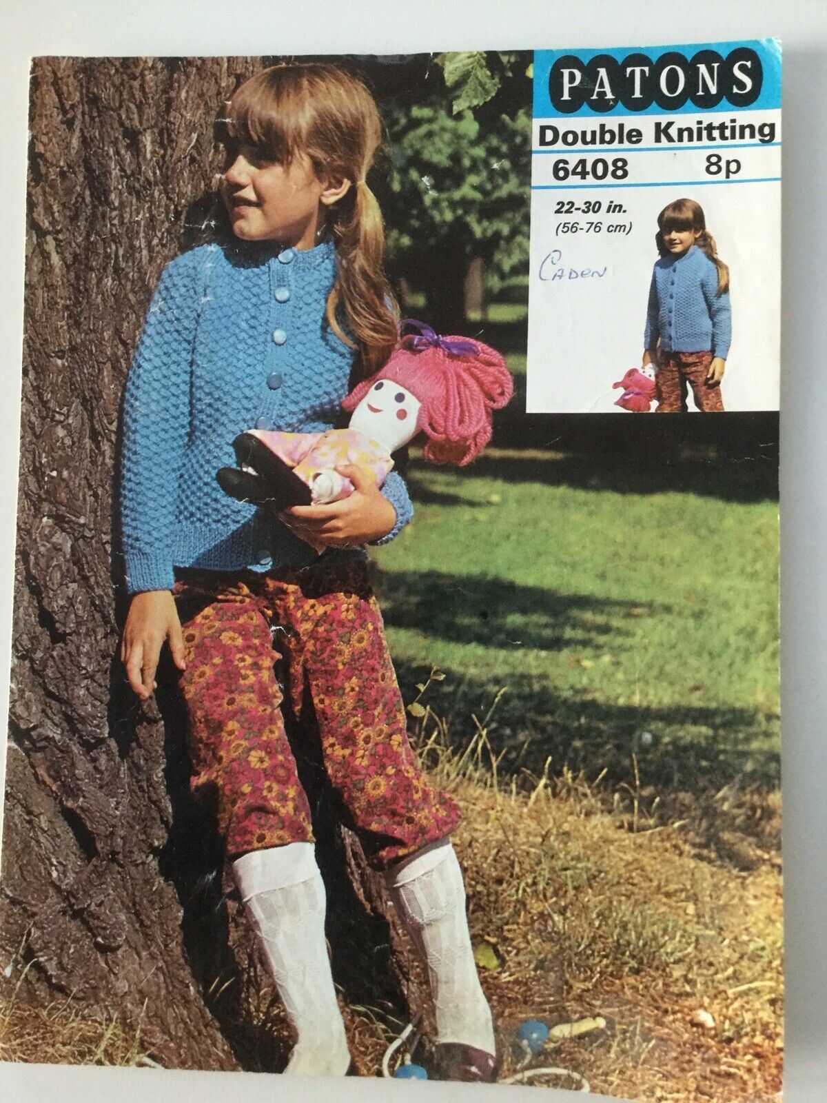 Vintage Knitting Pattern 1970s Girls Raglan Cardigan Patons 6408 22-30”