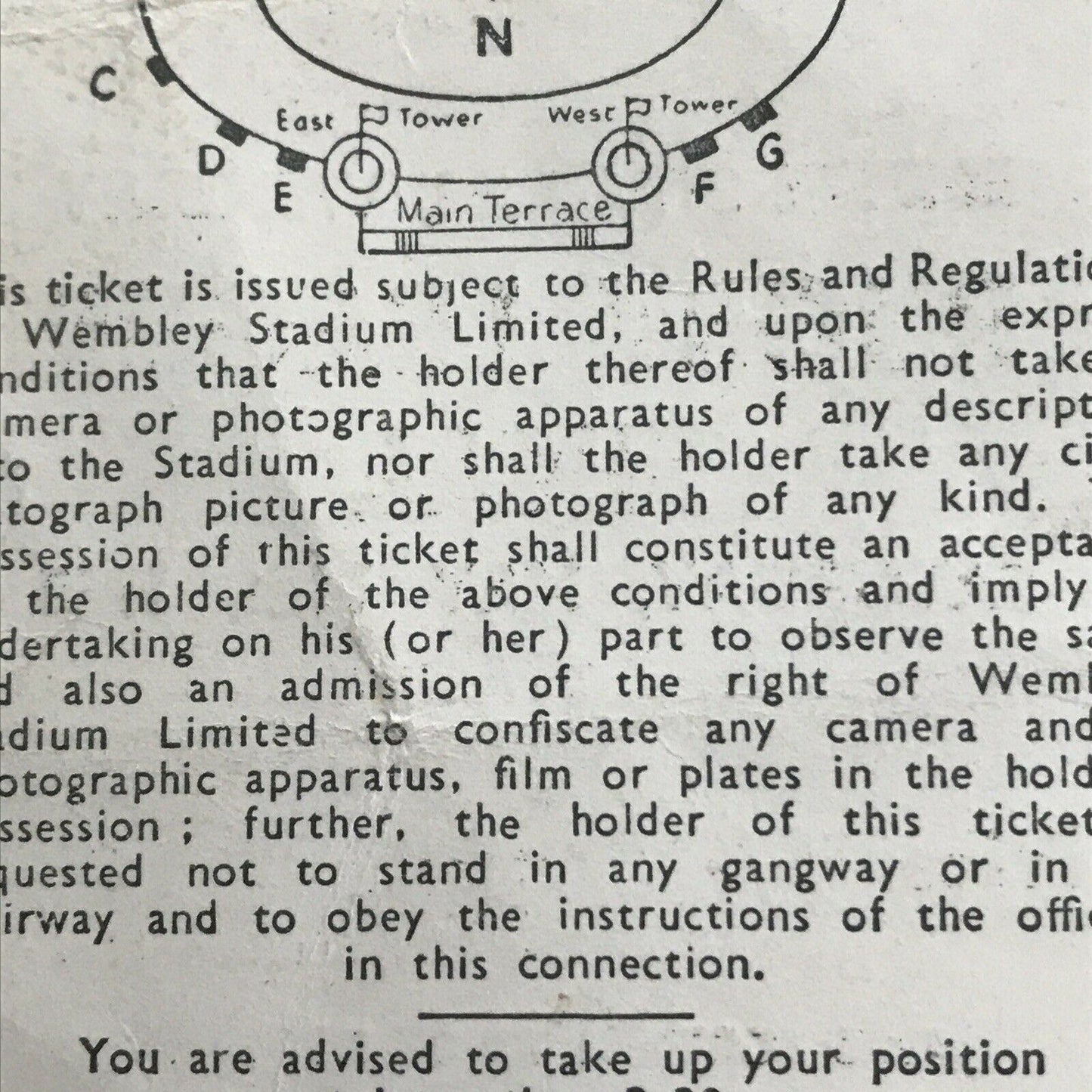 MATCH TICKET STUB : 1960 RUGBY LEAGUE FINAL ~ HULL v WAKEFIELD TRINITY WEMBLEY