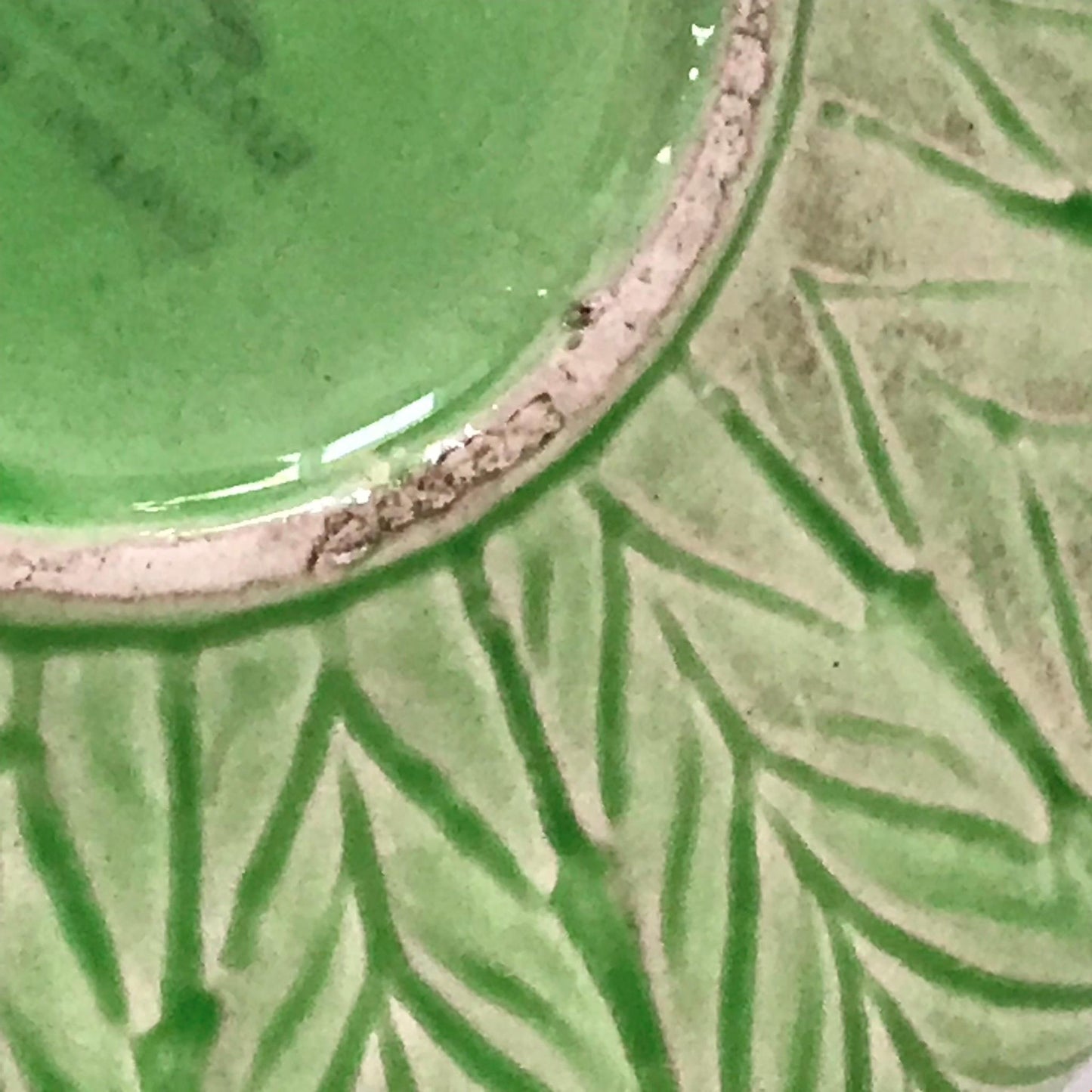 Set of 3 Wedgwood & Co Vintage Green Leaf Design Vanity Pieces Dressing Table