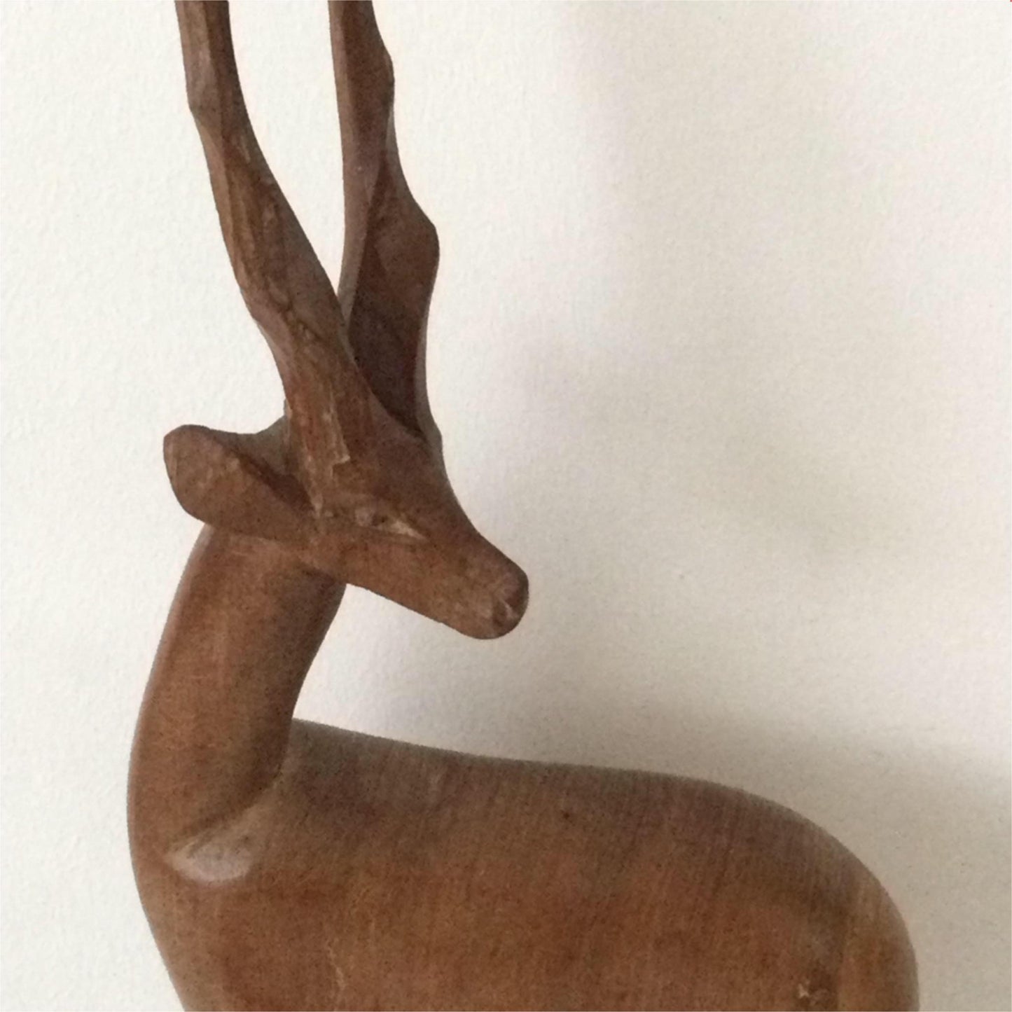 Mid century wooden carved African Antelope / Gazelle - Retro 50s 60s 70s - 31.6cm high