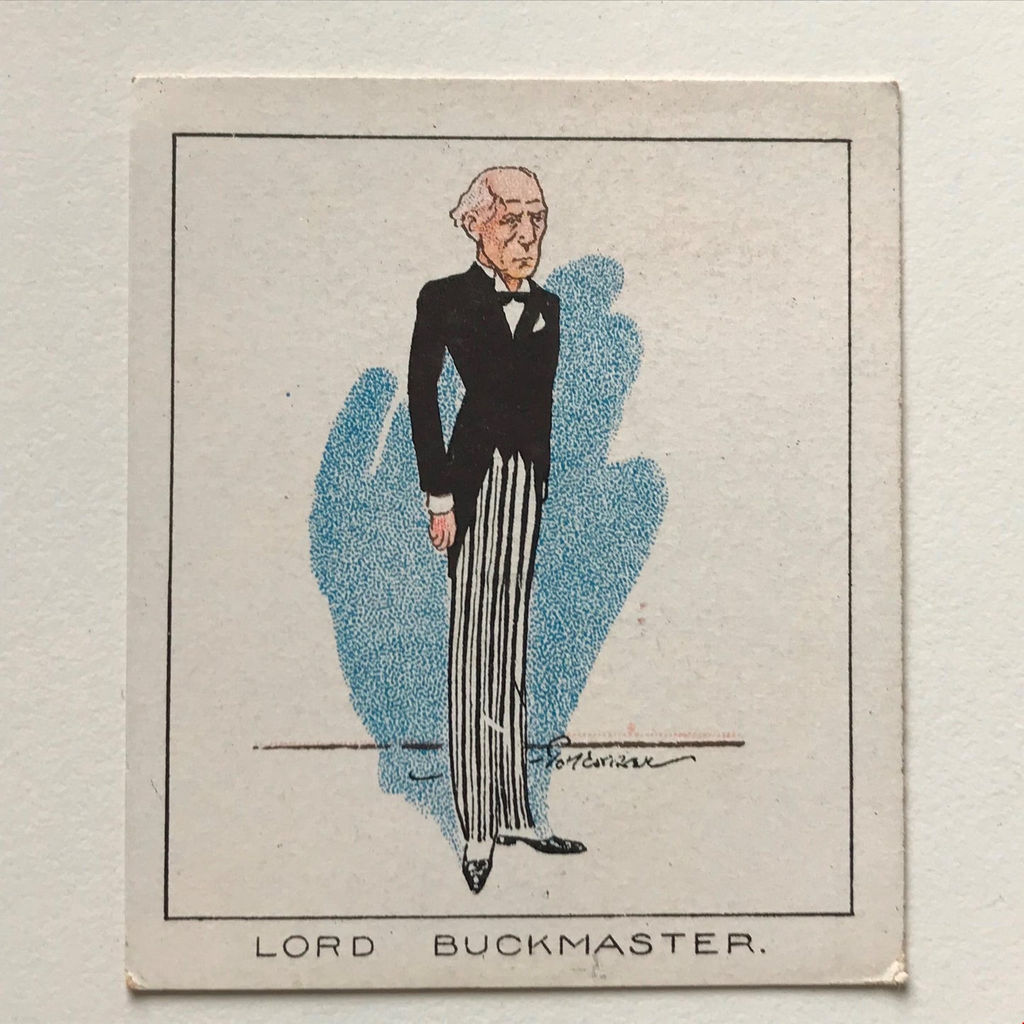 LORD BUCKMASTER. 1920s Carreras Cigarette Card NOTABLE MPS no44 Liberal. Plovers eggs.