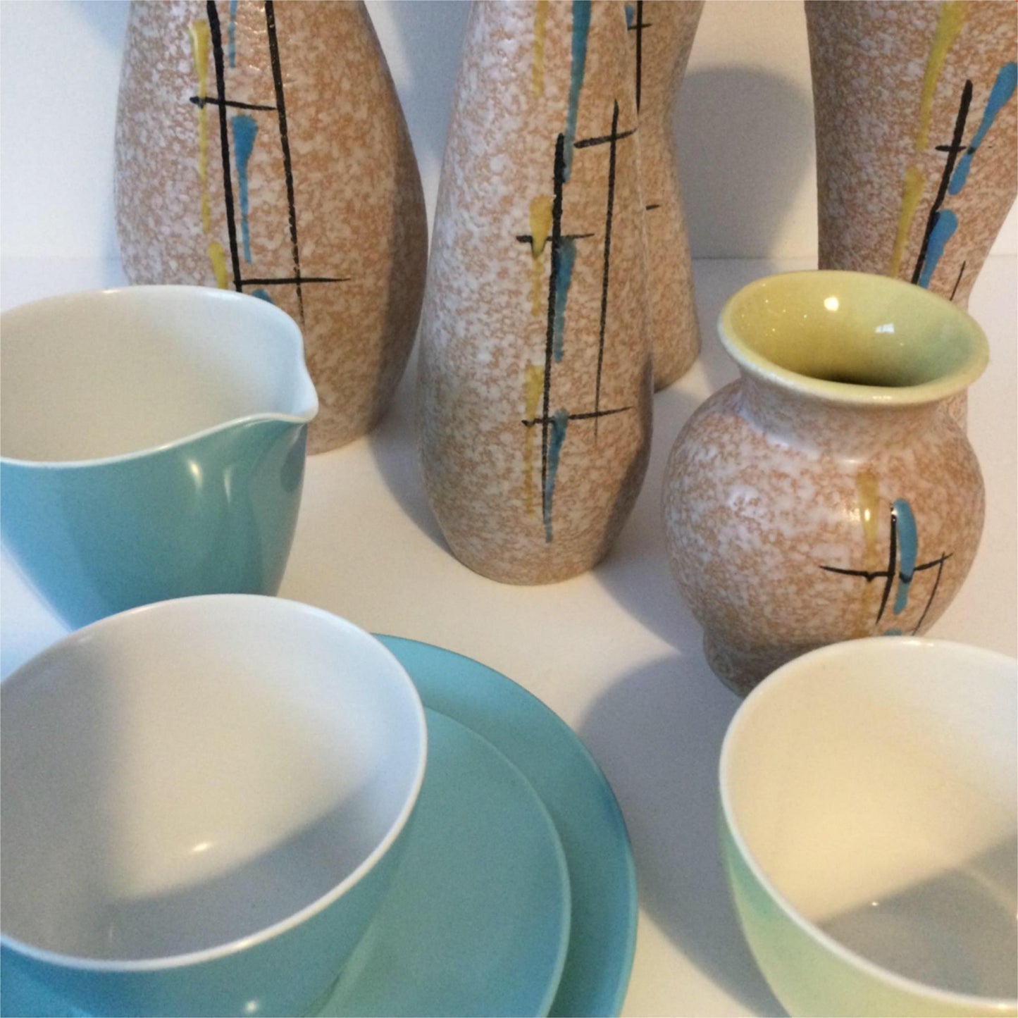 Vintage Retro blue Gaydon Melmex melamine SPARE SAUCER 6" 50s 60s 70s VW camping