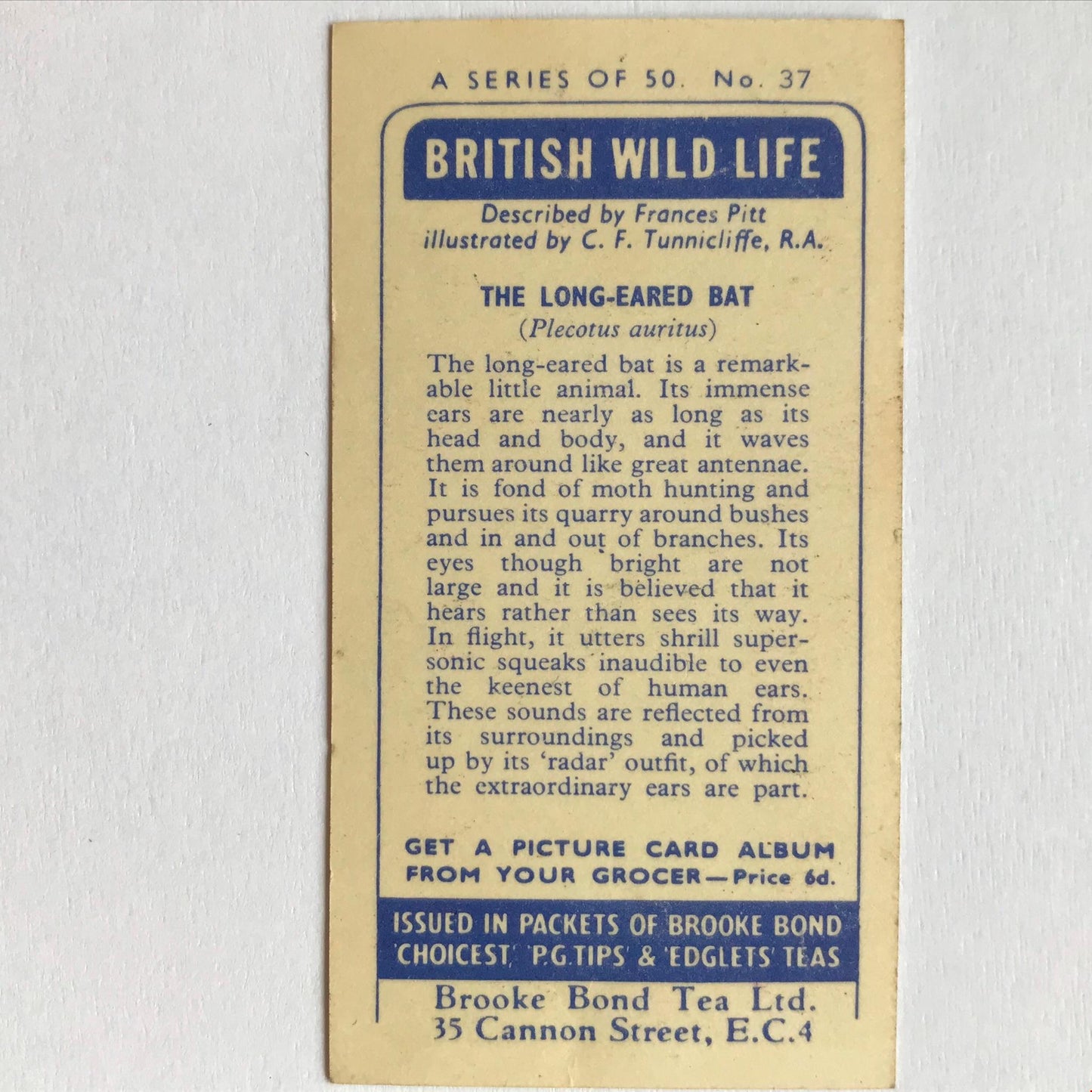 BRITISH WILD LIFE - Brooke Bond Tea Cards - Take your pick - wildlife pictures