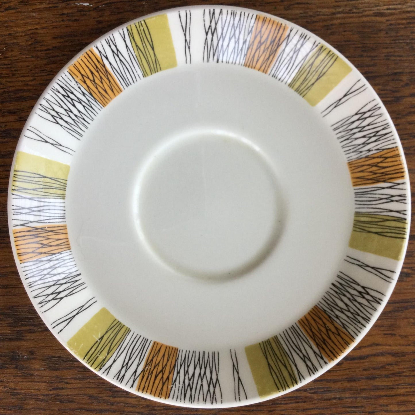 SPARE SAUCER For tea cup retro 60s 70s Midwinter Sienna Khaki Orange Black