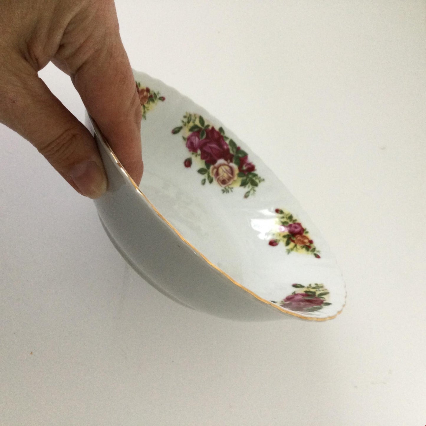 ROYAL NORFOLK ROSE DESIGN CEREAL DESSERT BOWL TRADITIONAL VGC WHITE PINK GREEN