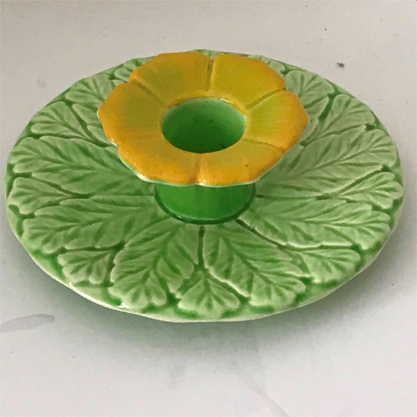 Set of 3 Wedgwood & Co Vintage Green Leaf Design Vanity Pieces Dressing Table