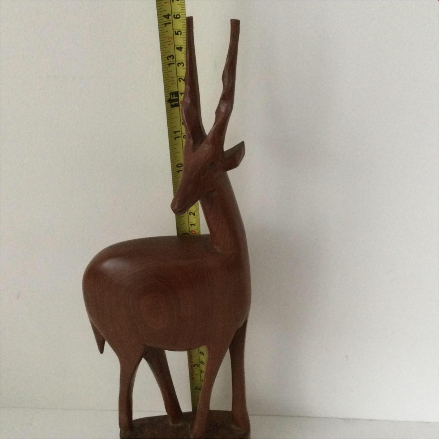 Mid century wooden carved African Antelope Gazelle Retro 50s 60s 70s 35.4cm high