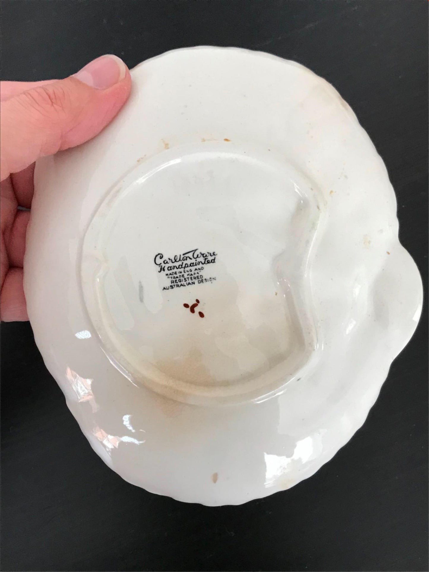 Vintage Carlton Ware, Australian Design Foxglove On Cream Leaf Small Plate Snack dish