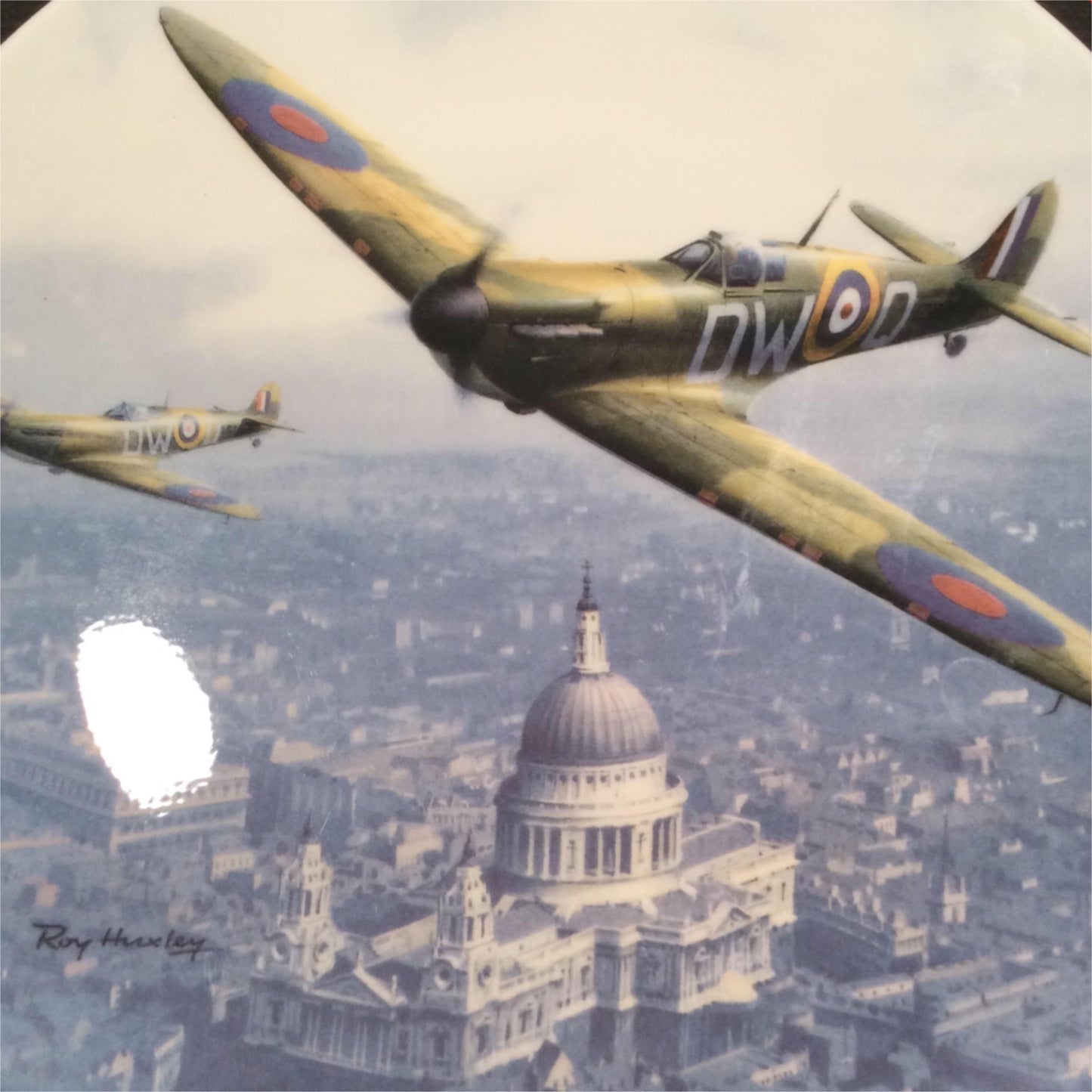 Bradex Collectors Plate - SPITFIRE OVER ST PAULS - Roy Huxley - Royal Doulton Limited Edition