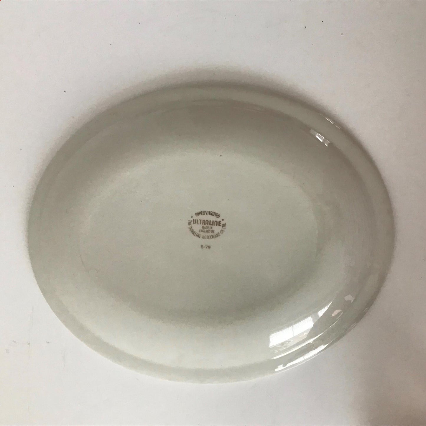 Small Vintage Serving Platter - Ultraline Duraline Hotelware - White With Brown Trim - 11"
