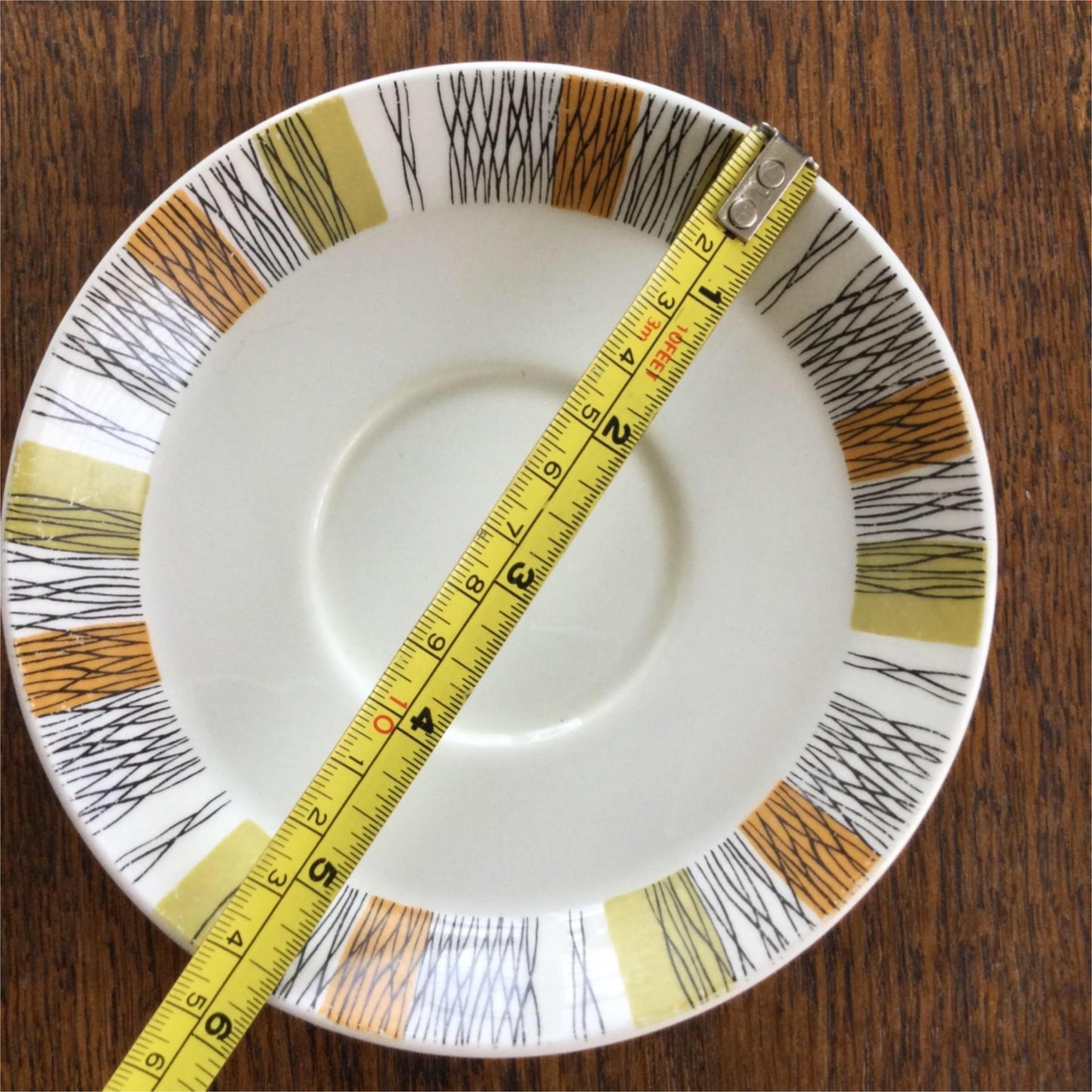 SPARE SAUCER For tea cup retro 60s 70s Midwinter Sienna Khaki Orange Black