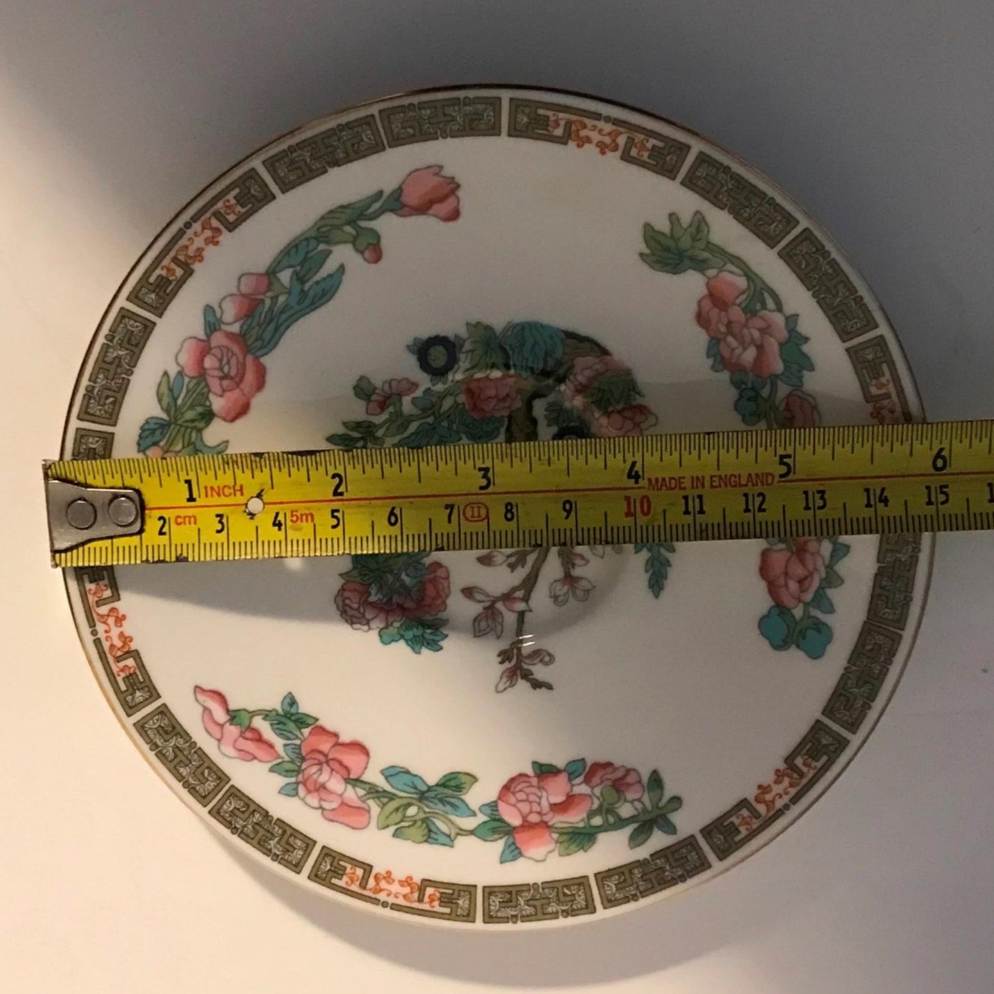Spare Saucer - Royal Chelsea Indian Tree Design - 15cm / 6" Diameter - Pink and Green - Chinese style