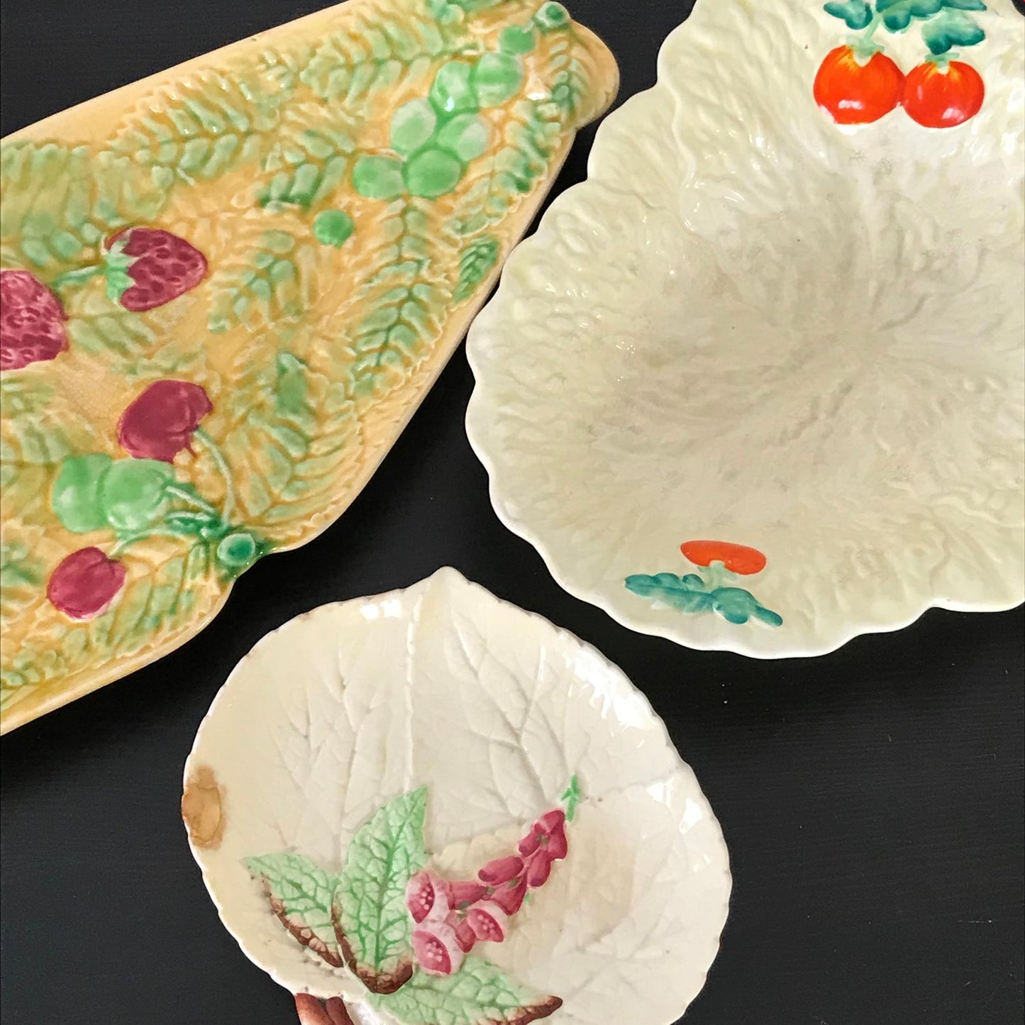 Vintage Carlton Ware, Australian Design Foxglove On Cream Leaf Small Plate Snack dish