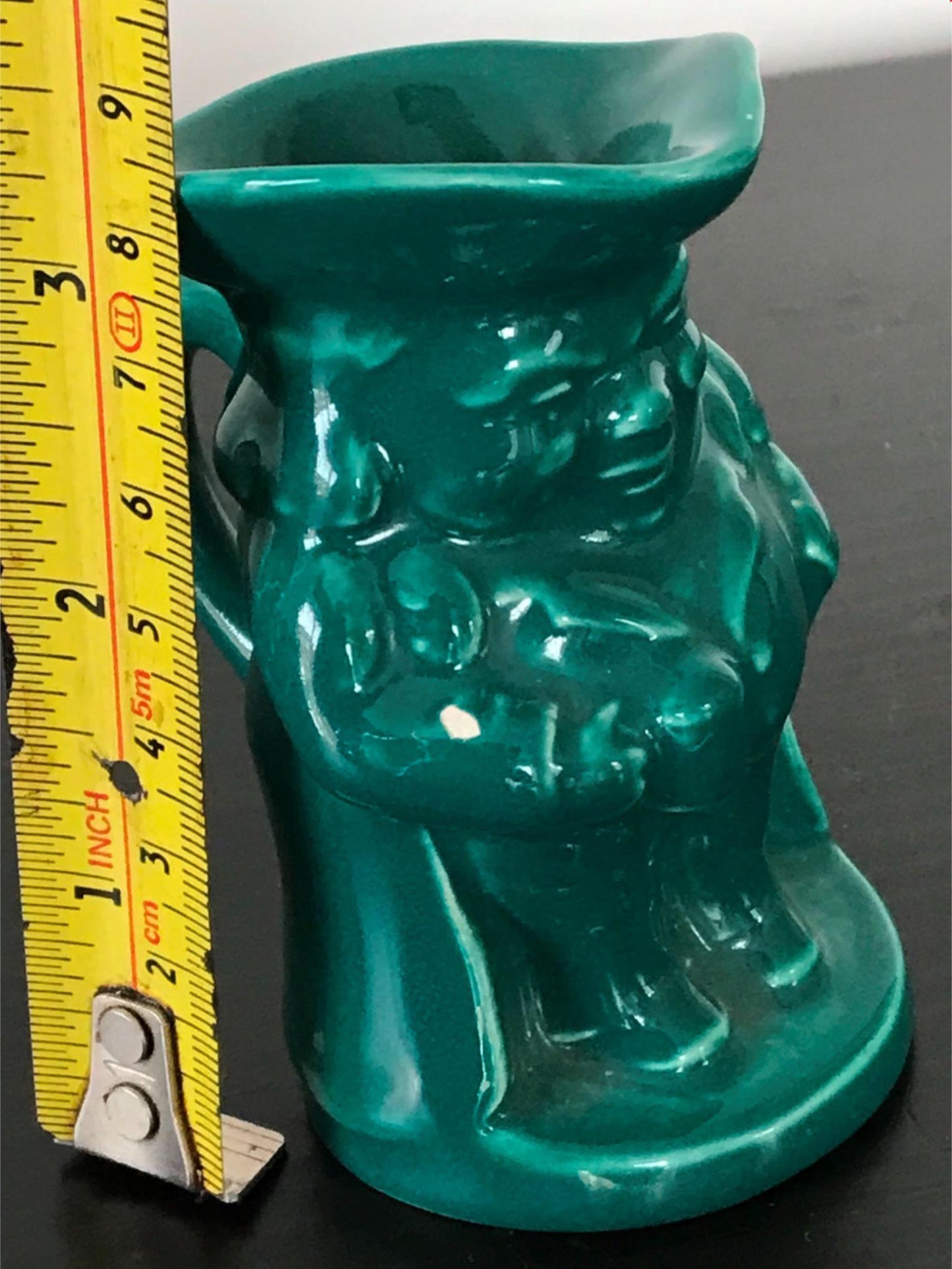Burlington Ware Toby Jug Blue Green 9 cm Miniature VGC UNUSUAL 1950s Mid Century