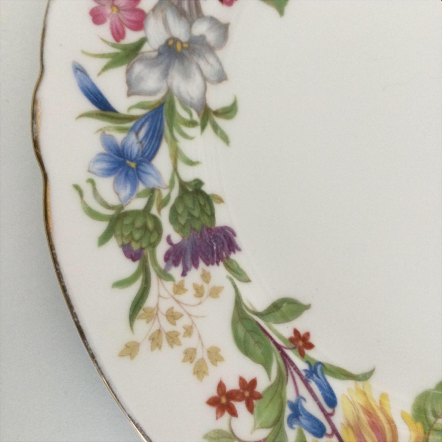 Vintage Shelley Spring Bouquet Gainsborough 8” plate salad tea 13651 fluted