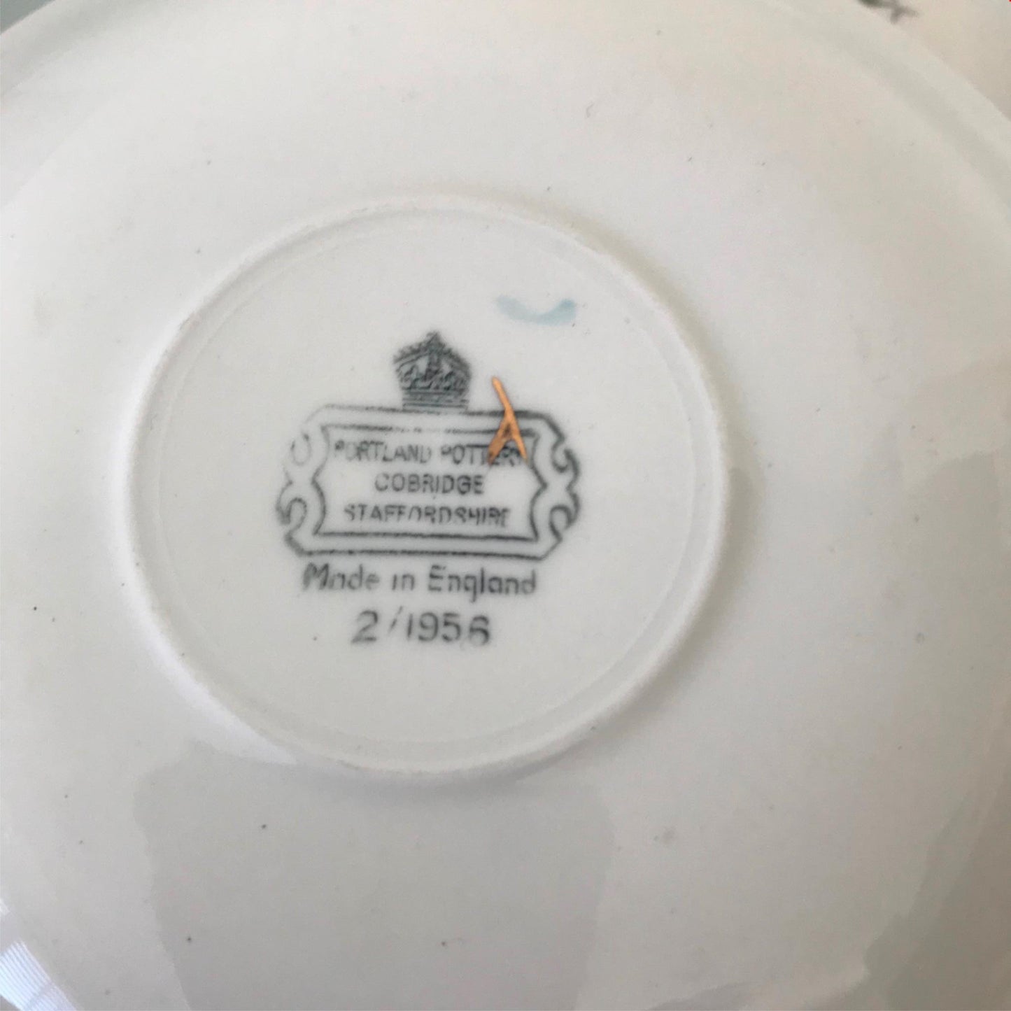Pretty vintage rose design trio - cup saucer and side plate PORTLAND POTTERY 50s