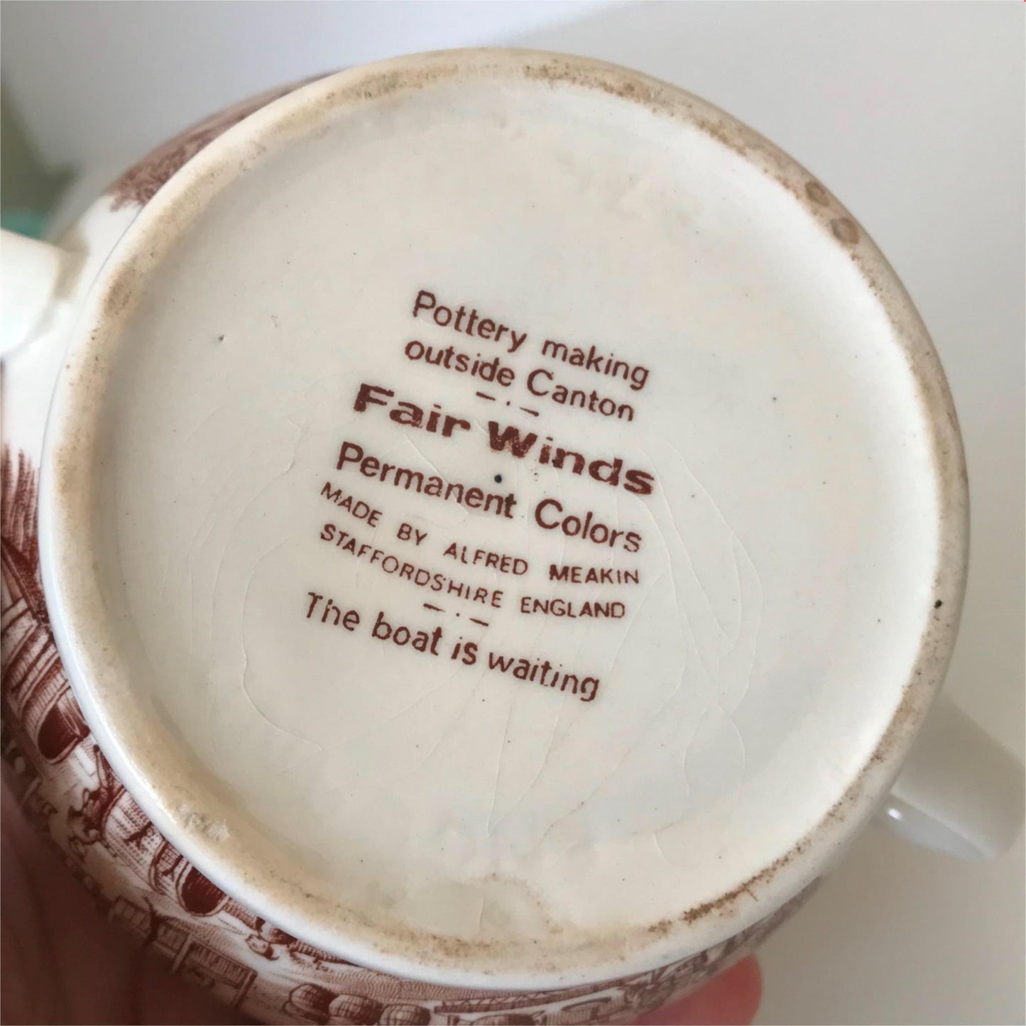 Alfred Meakin retro 1970s Small Handled Dish / sugar bowl Fair Winds brown