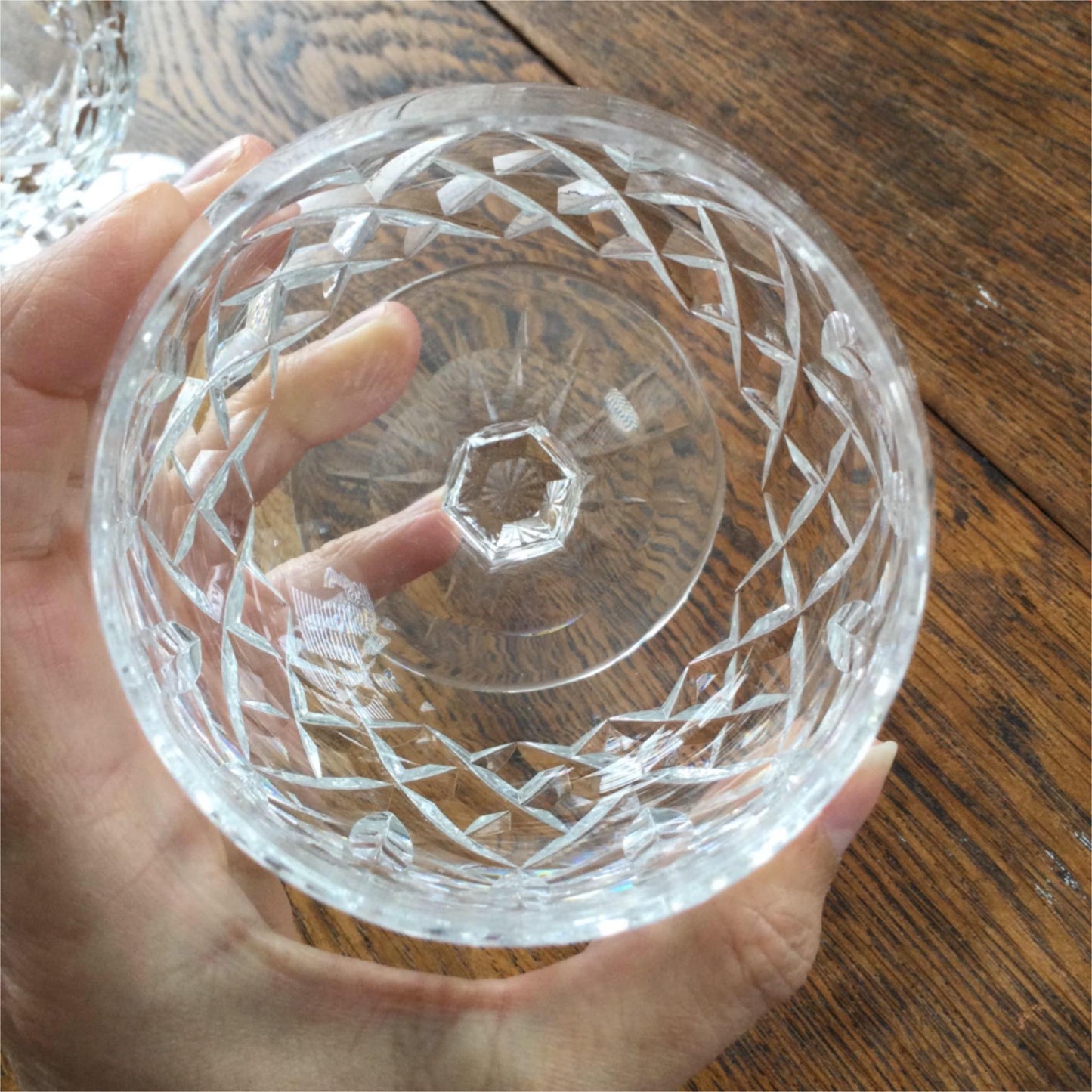 Quality Pair Unsigned Lead Crystal Cut Glass Brandy Balloons - 13 cm
