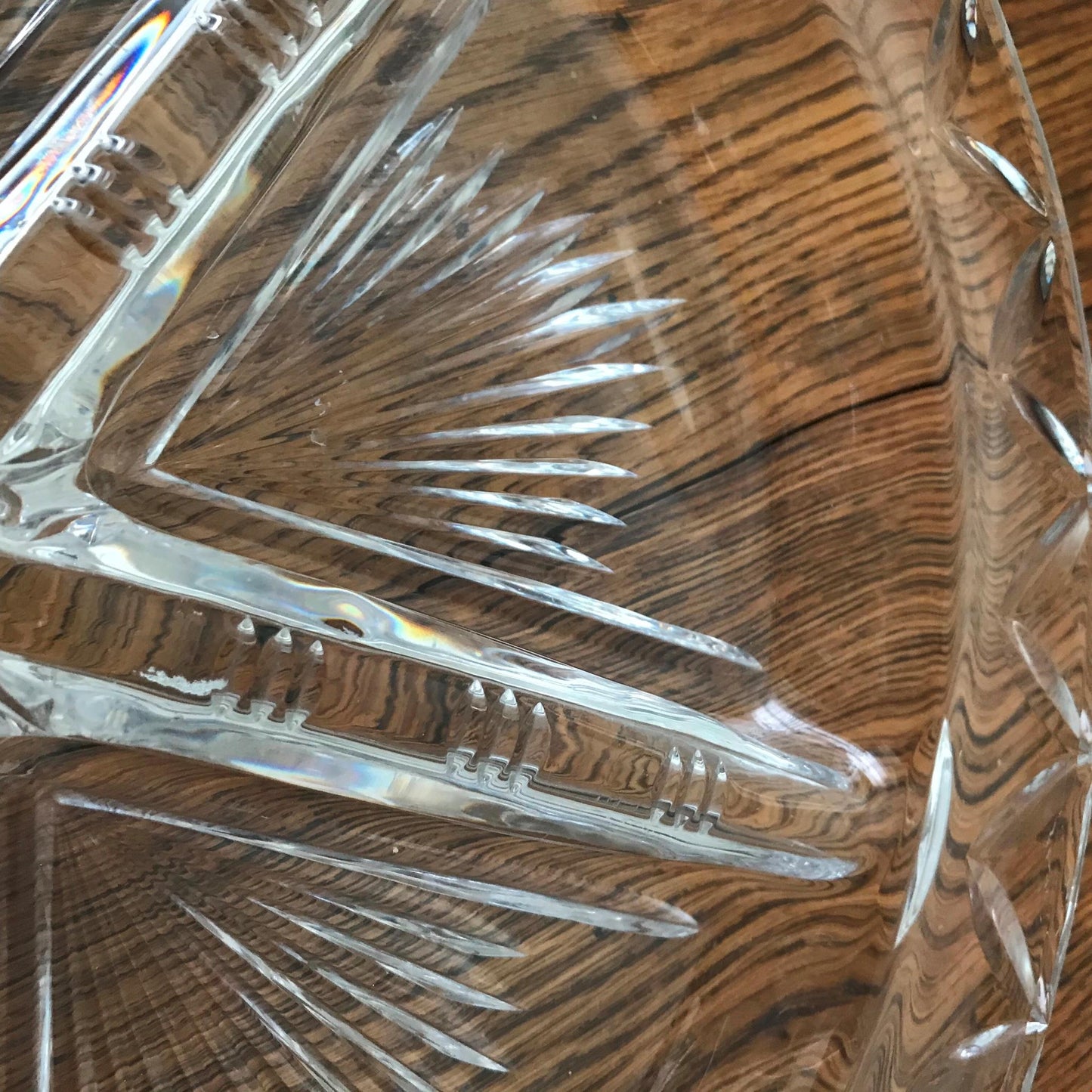 BEAUTIFUL GLASS Hors D’Oeuvres Dish, Nibbles Plate. Large heavy weight