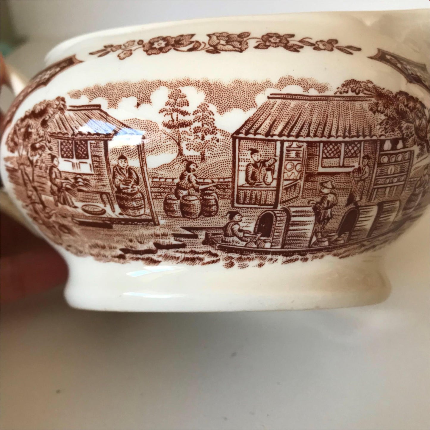 Alfred Meakin retro 1970s Gravy Boat Sauce Jug Fair Winds brown China & America