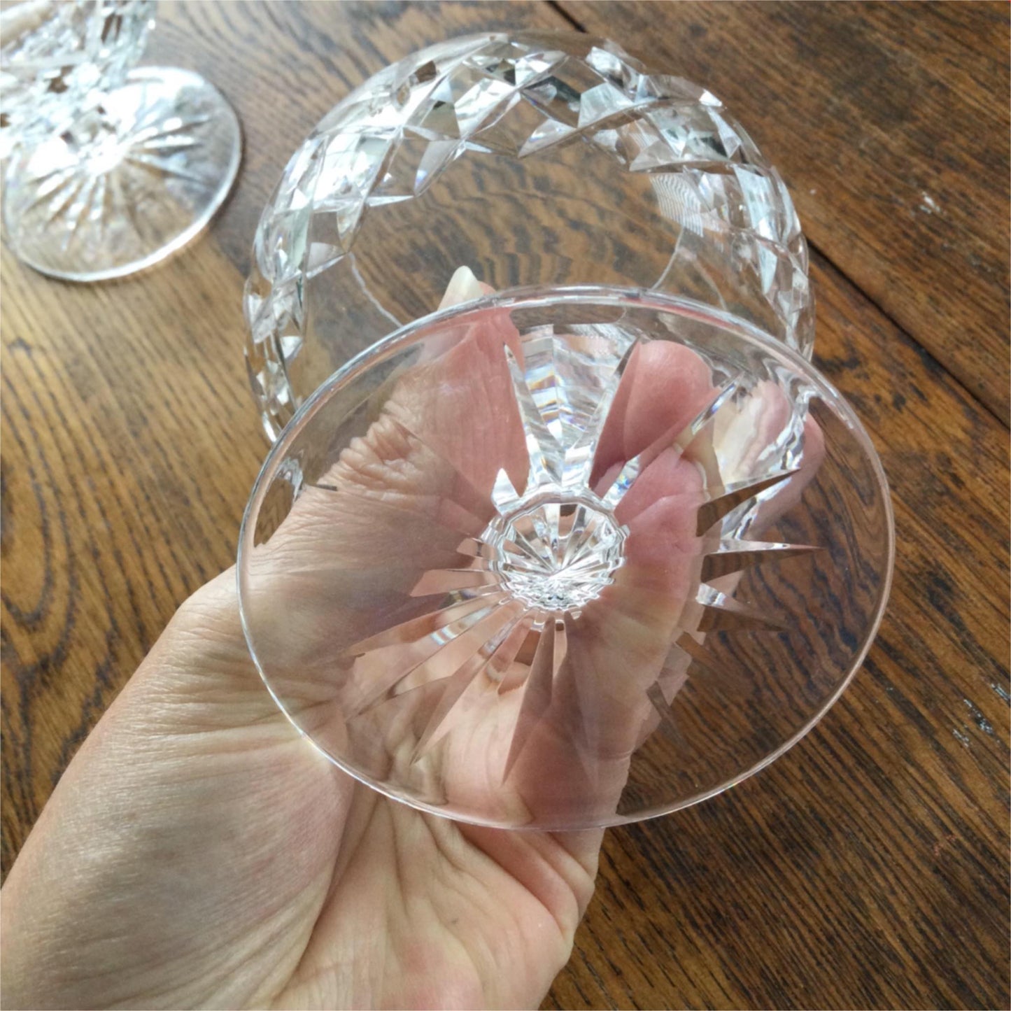 Quality Pair Unsigned Lead Crystal Cut Glass Brandy Balloons - 13 cm