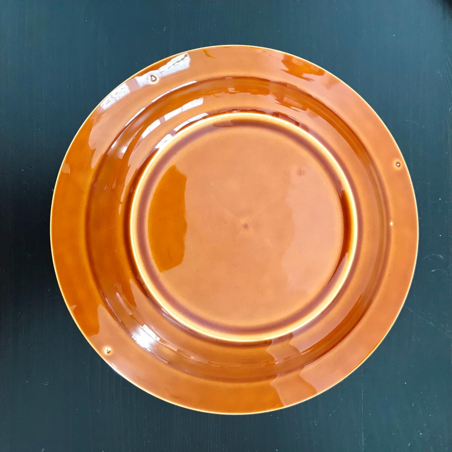Vintage Retro 1960s 1970s TAMS style spare soup saucers tan colour deep mustard