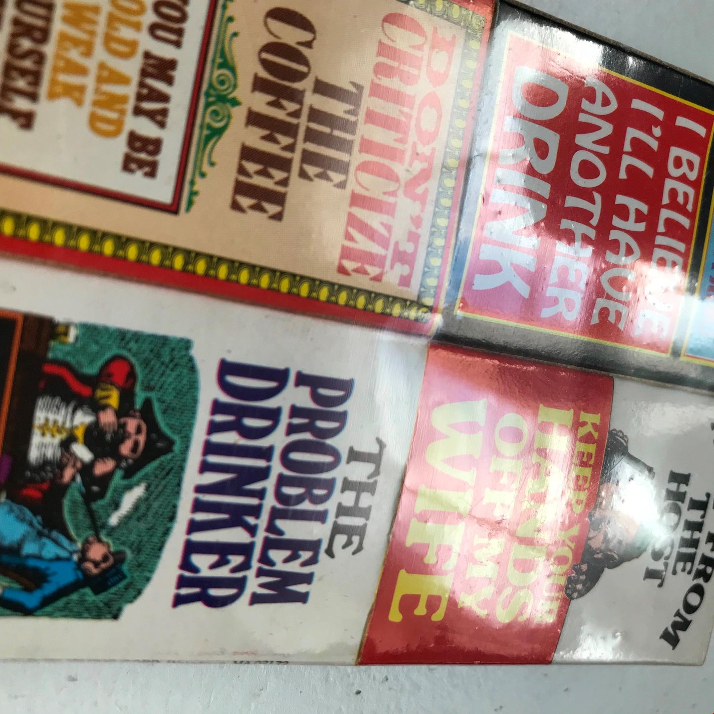 Set of 6 Vintage matchboxes sealed. Pub humour funny drinking jokes very retro