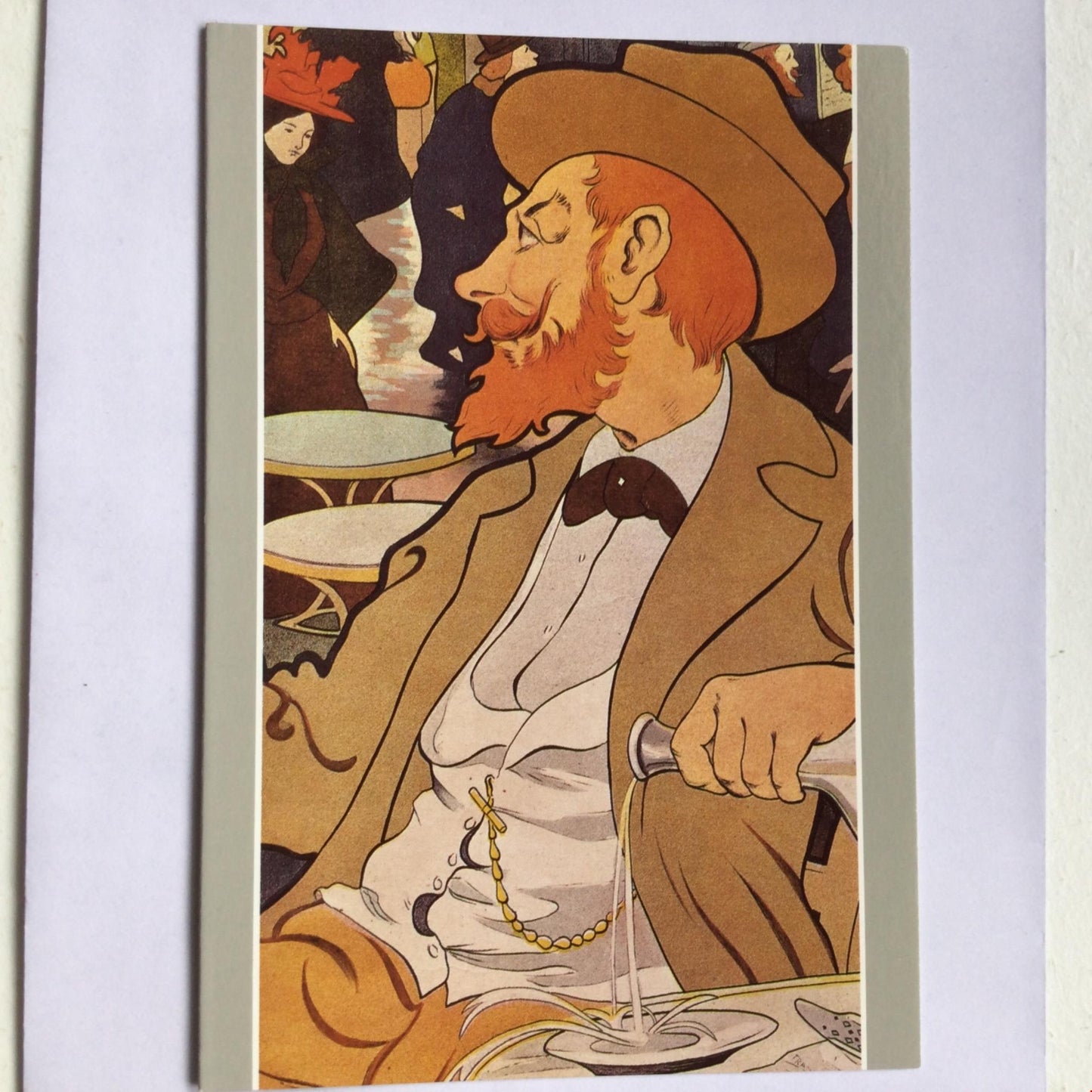 ABSINTHE BERTHELOT H. THIRET French cafe scene Blank Card, No Envelope