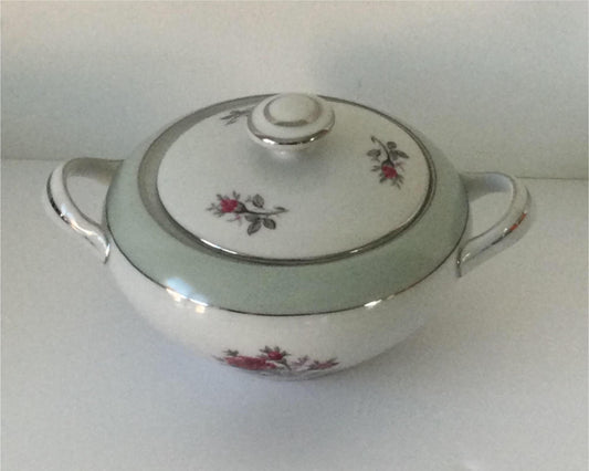 Vintage SONE china Lidded sugar bowl Rose design Made in Japan 81897R mid century