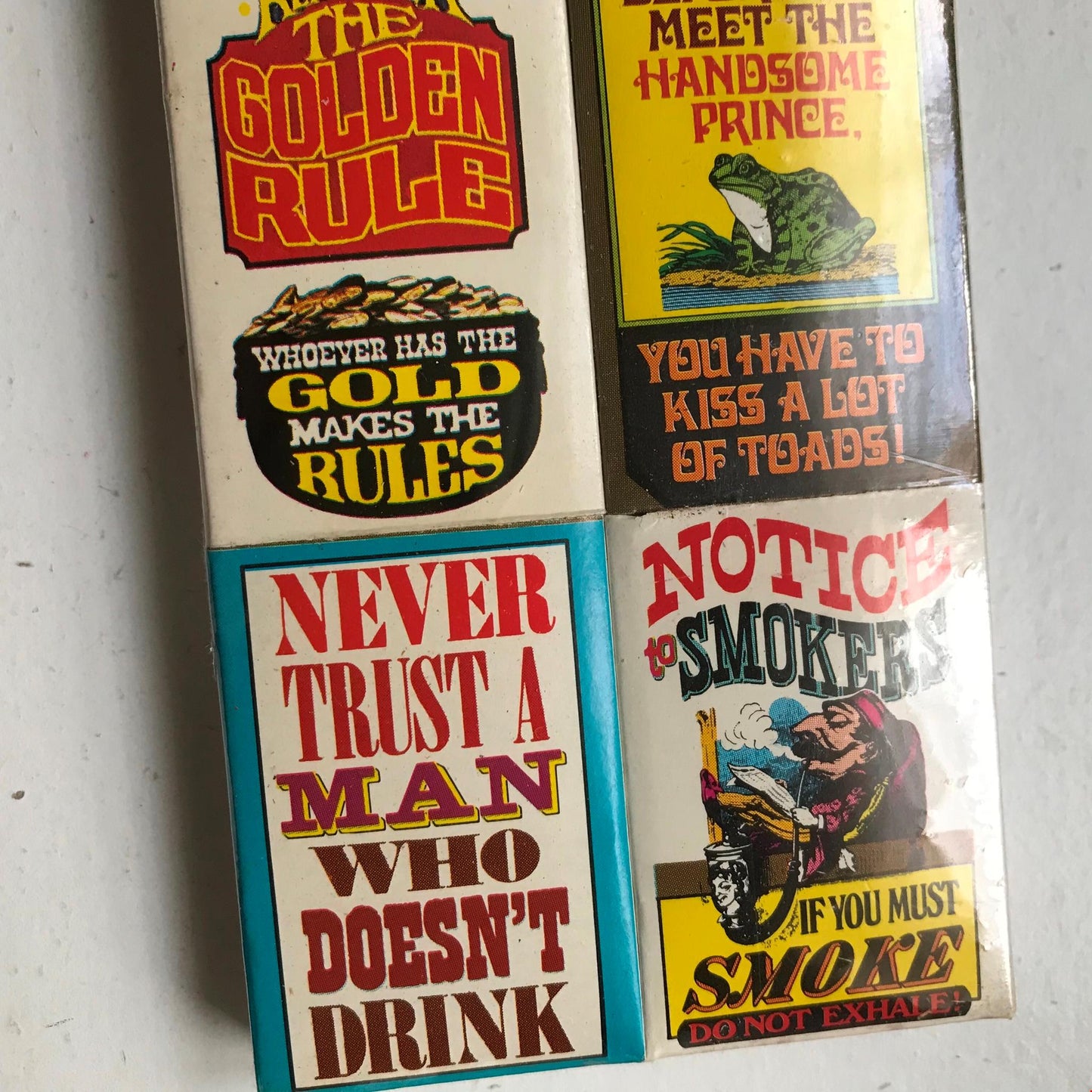 Set of 6 Vintage matchboxes sealed. Pub humour funny drinking jokes very retro