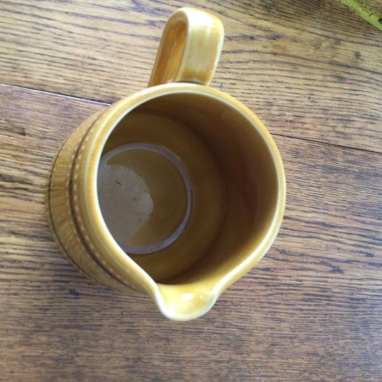 VINTAGE RETRO 70s Mustard Brown CUSTARD CREAM JUG STRIPED CHRISTMAS DINNER