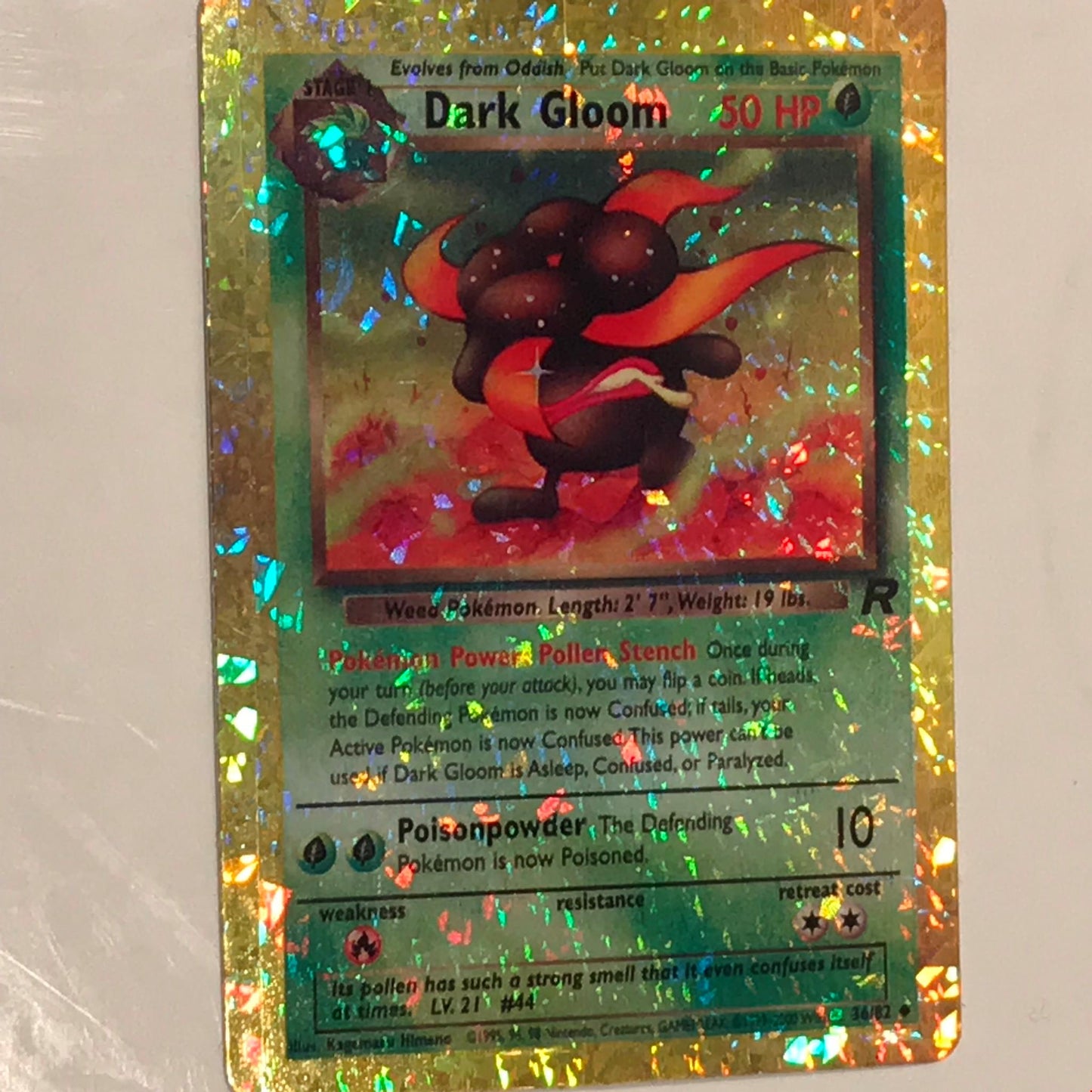 Dark Gloom 36/82 Rare Holo Vending Sticker not Card 90s Vintage Pokémon Unplayed