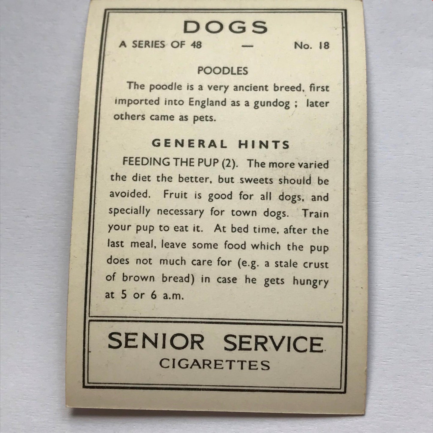 DOGS - SENIOR SERVICE CIGARETTE CARDS 1930S PHOTOS - take your pick