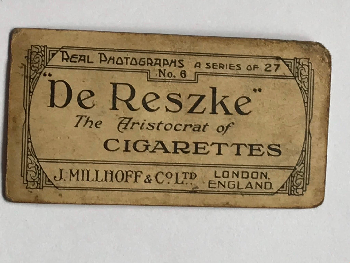 IN HOT WATER Puppy in Pot cute photo De Reszke Vintage Cigarette Card no6