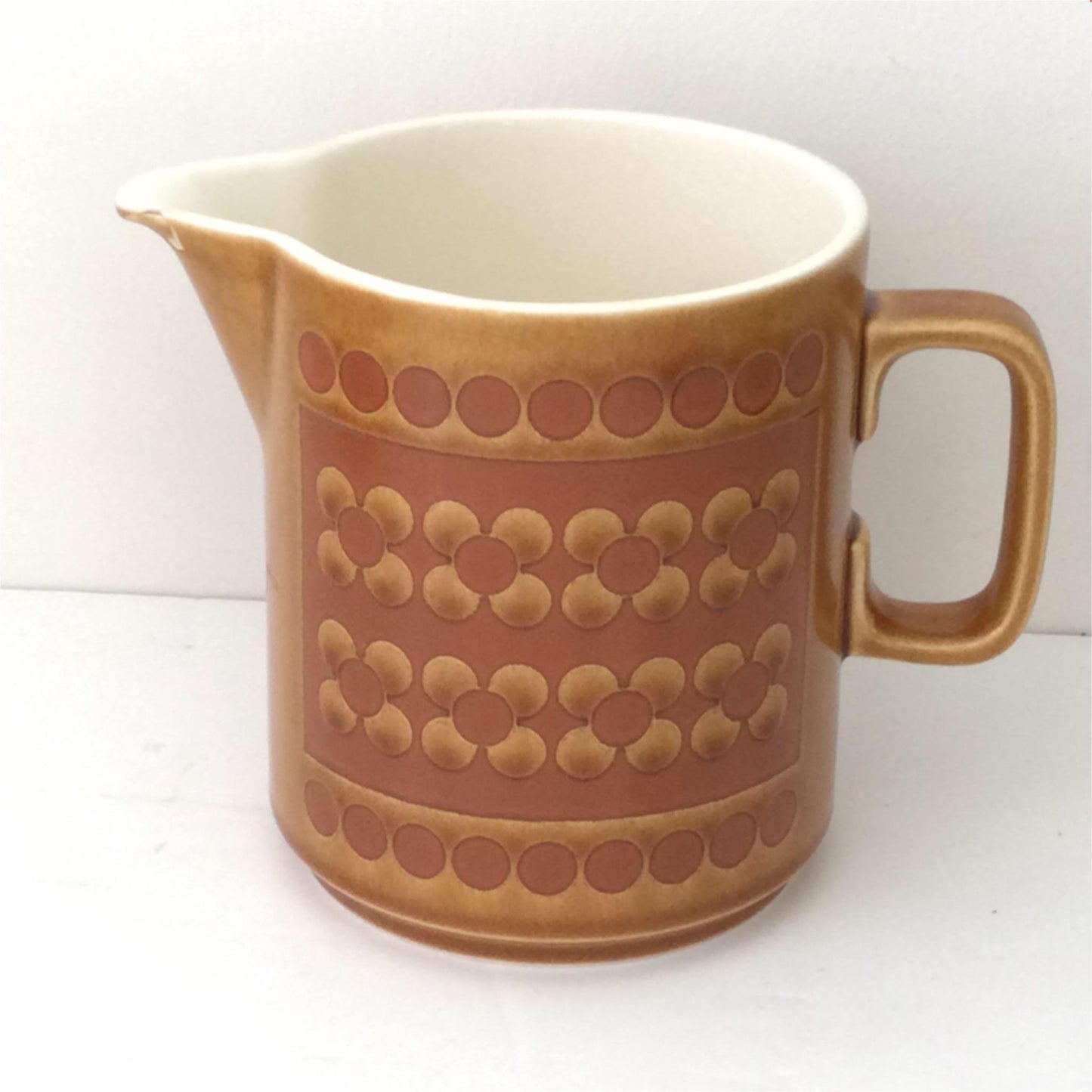 Hornsea Saffron 1970s Milk Jug - 12cm high - 1976 - Iconic 70s Design - Vintage Retro - Tan Brown