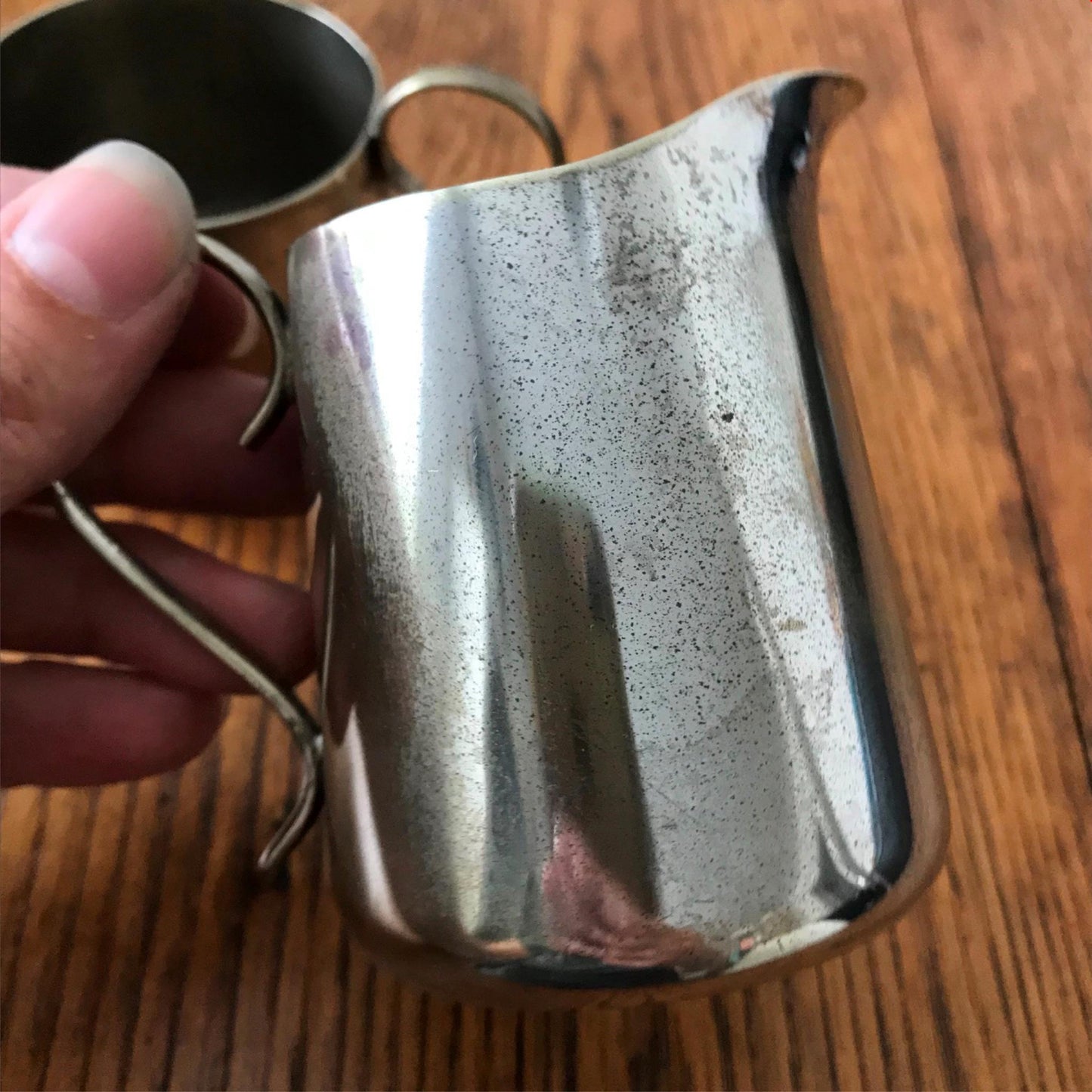 Vintage EPNS Silver Plate Sugar Bowl and Creamer Set *Tarnish* 7cm Tall. Made in England