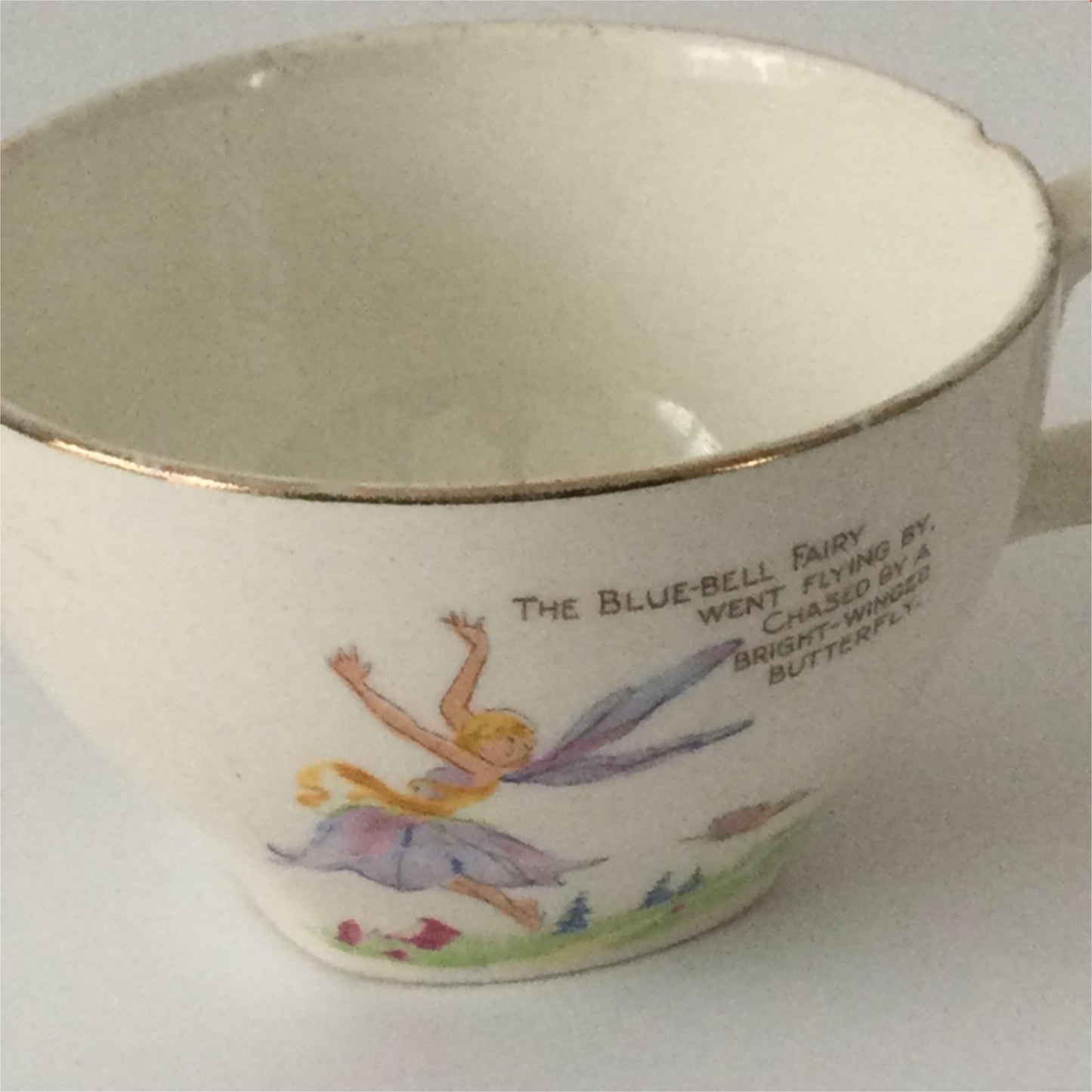 Midwinter small china cup childs Bluebell Fairy DAMAGED