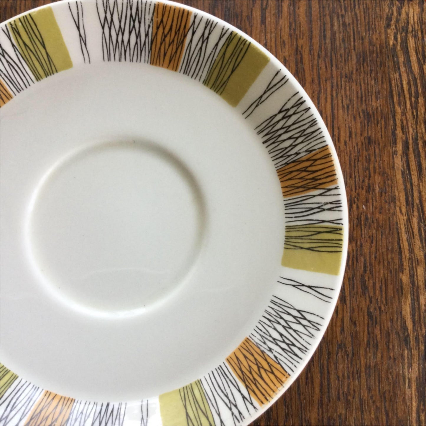 SPARE SAUCER For tea cup retro 60s 70s Midwinter Sienna Khaki Orange Black