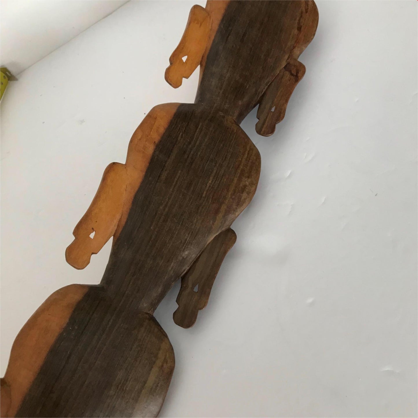 Vintage African Tribal Wall hanging wooden faces long heavy