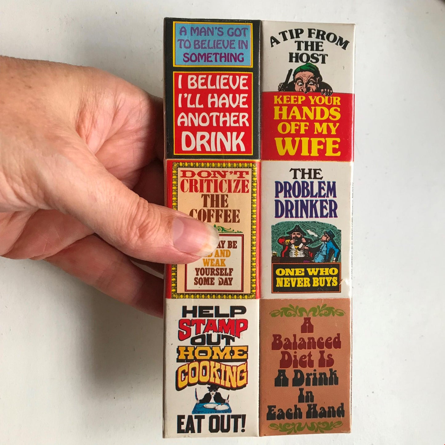 Set of 6 Vintage matchboxes sealed. Pub humour funny drinking jokes very retro