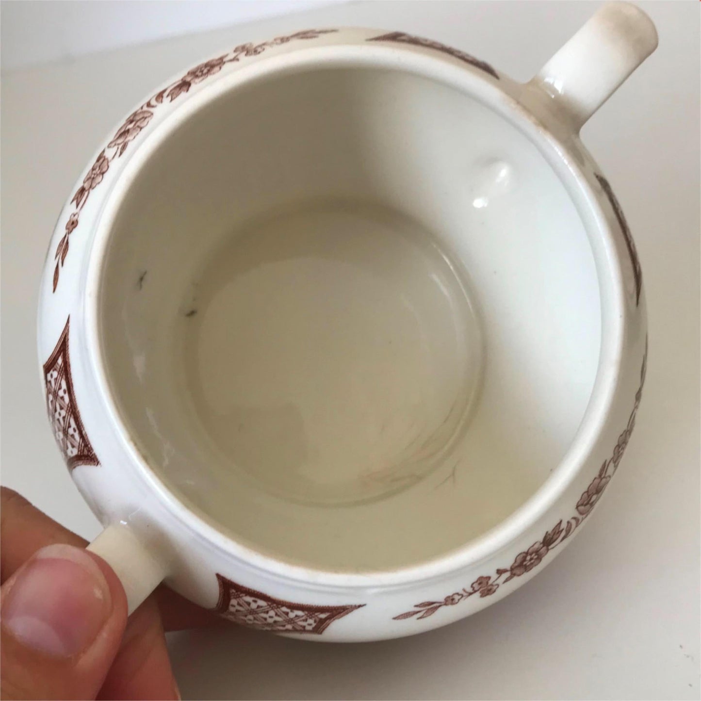Alfred Meakin retro 1970s Small Handled Dish / sugar bowl Fair Winds brown