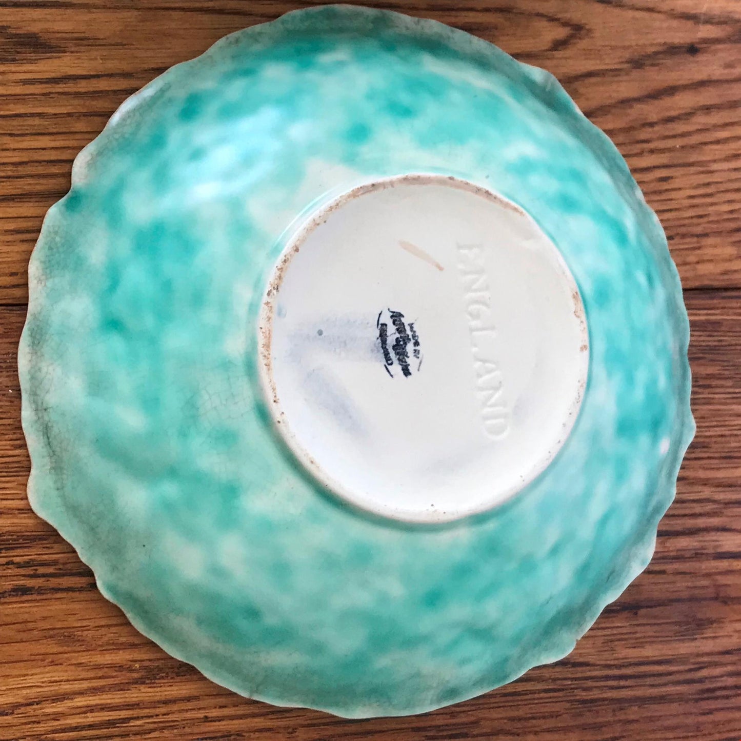 1930s/1950s Vintage Shallow textured bowl / dish Avon Ware Pastel colours floral Kitsch. Green.