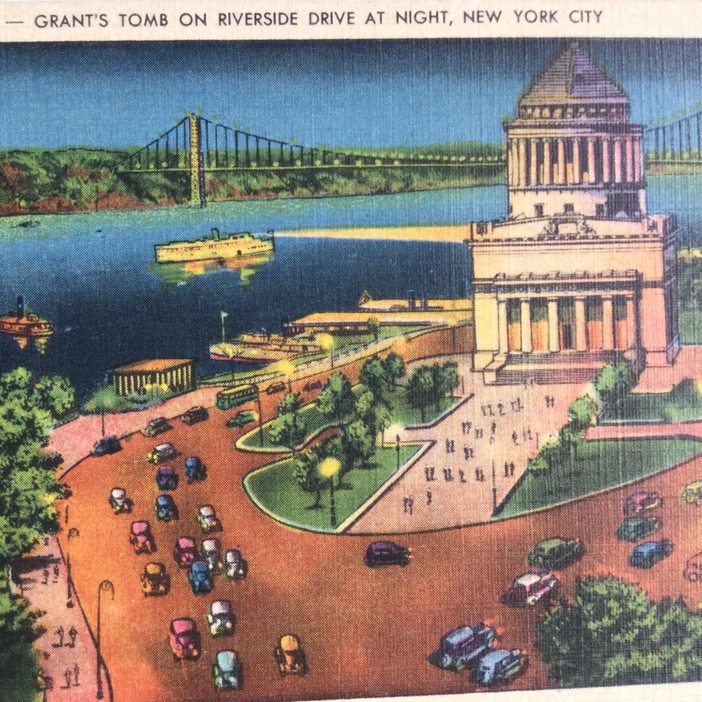 Vintage postcard - USA - GRANTS TOMB RIVERSIDE DRIVE NEW YORK CITY 1930s Rich colours