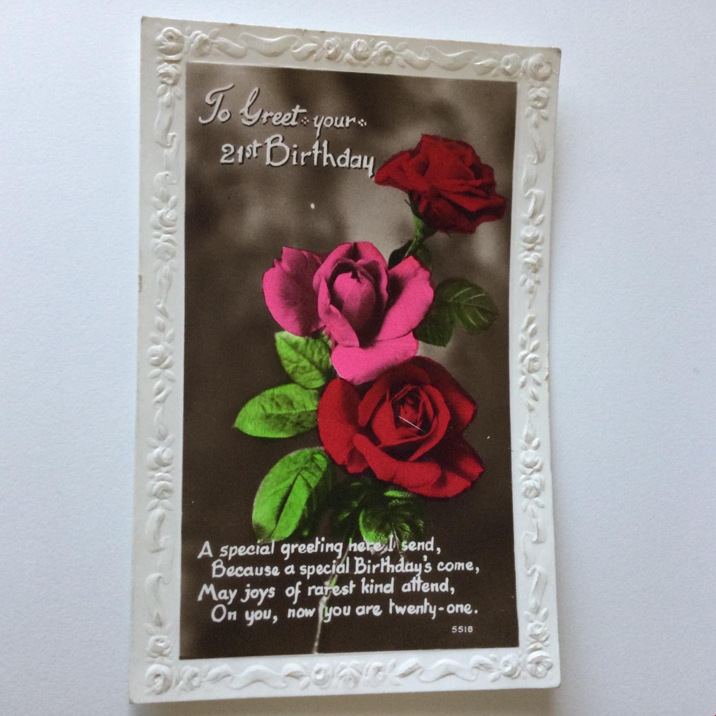 Vintage 21st BIRTHDAY Greetings Postcard sent to 1 LANSDOWN CRESCENT, BATH