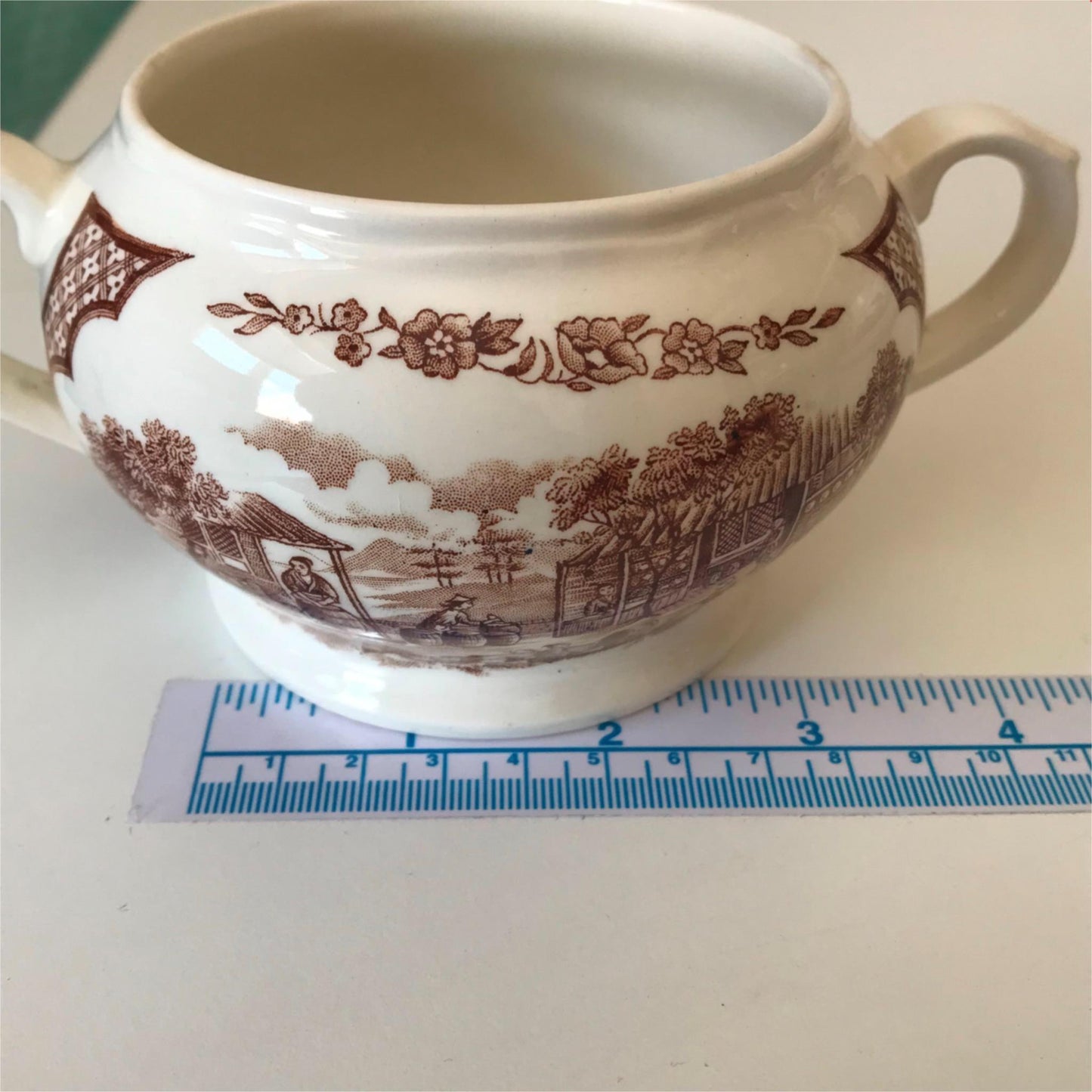 Alfred Meakin retro 1970s Small Handled Dish / sugar bowl Fair Winds brown